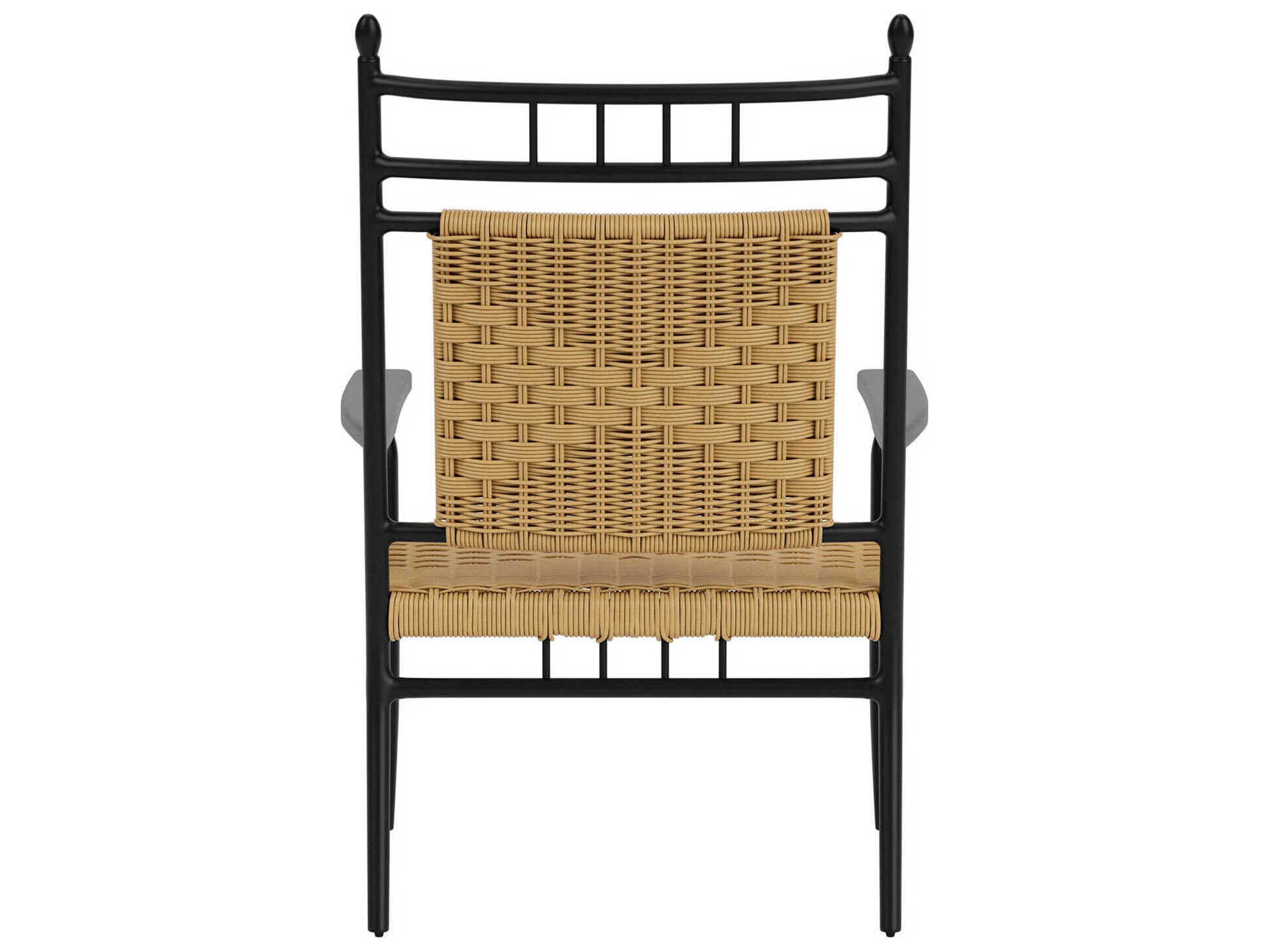 Lloyd Flanders Low Country Antique Black Aluminum Outdoor Lounge Chair