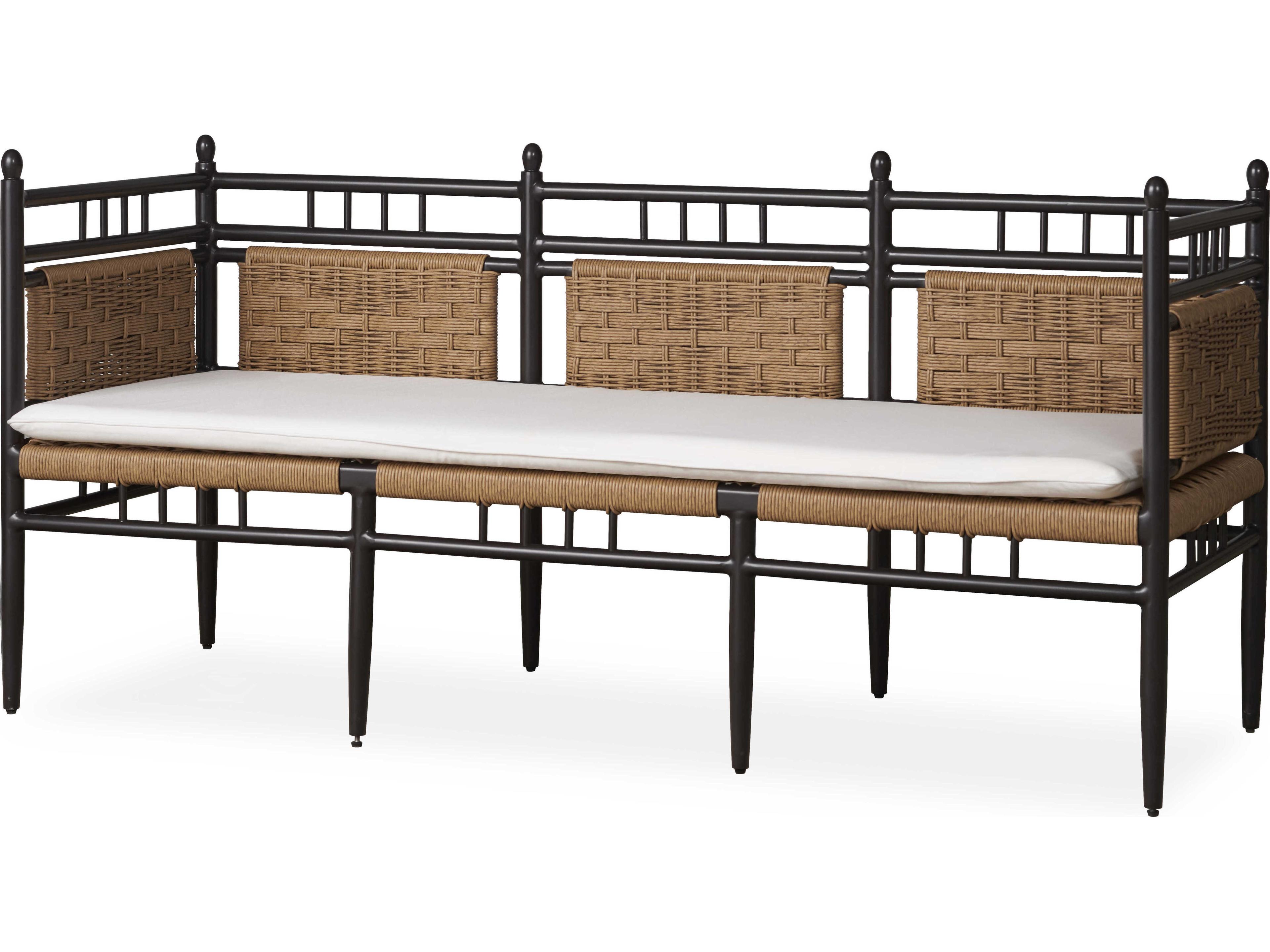 Low Country Antique Black Aluminum Garden Outdoor Bench