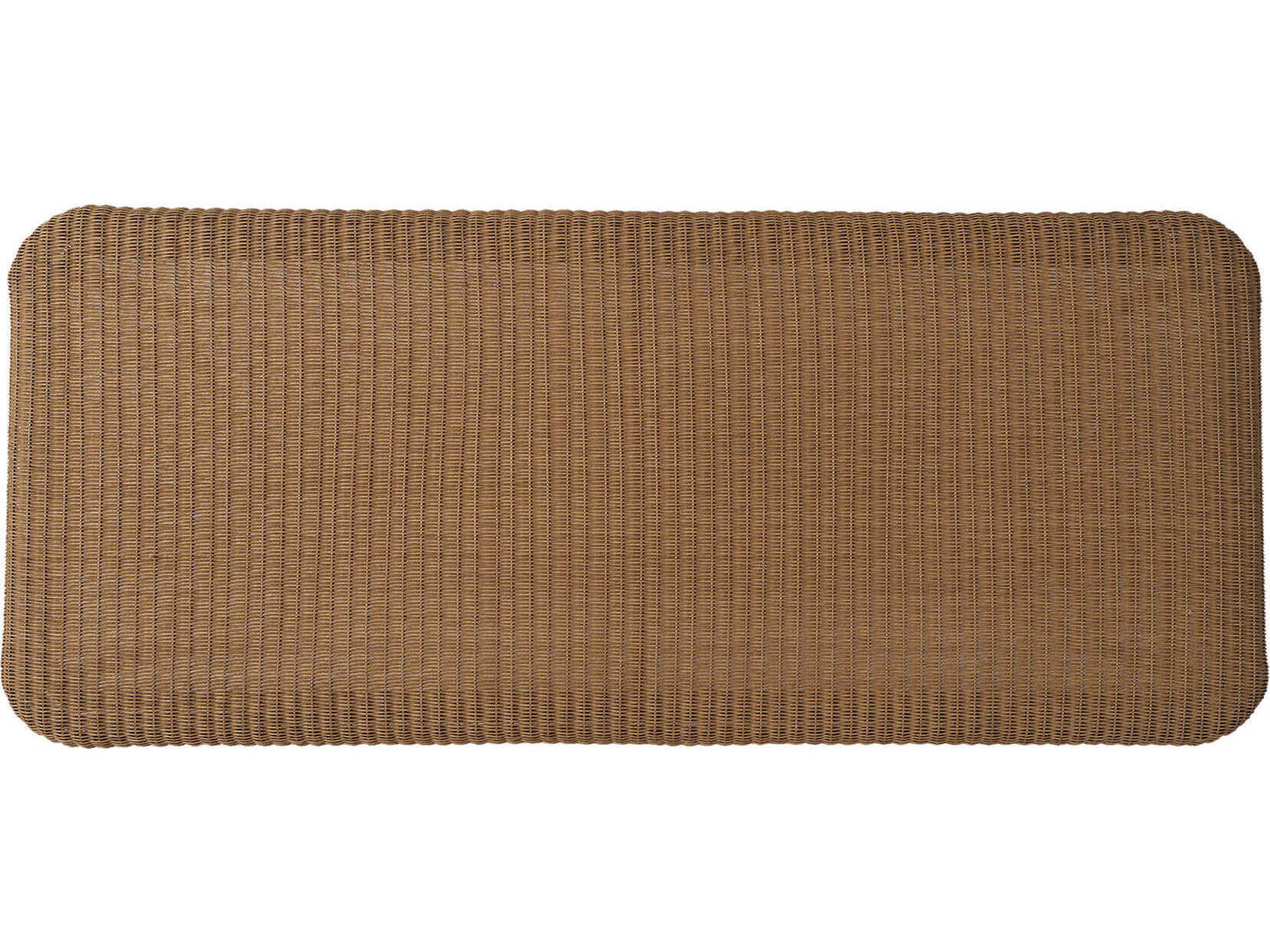 Lloyd Flanders All Seasons Wicker Rectangular Glass Top Patio Coffee Table