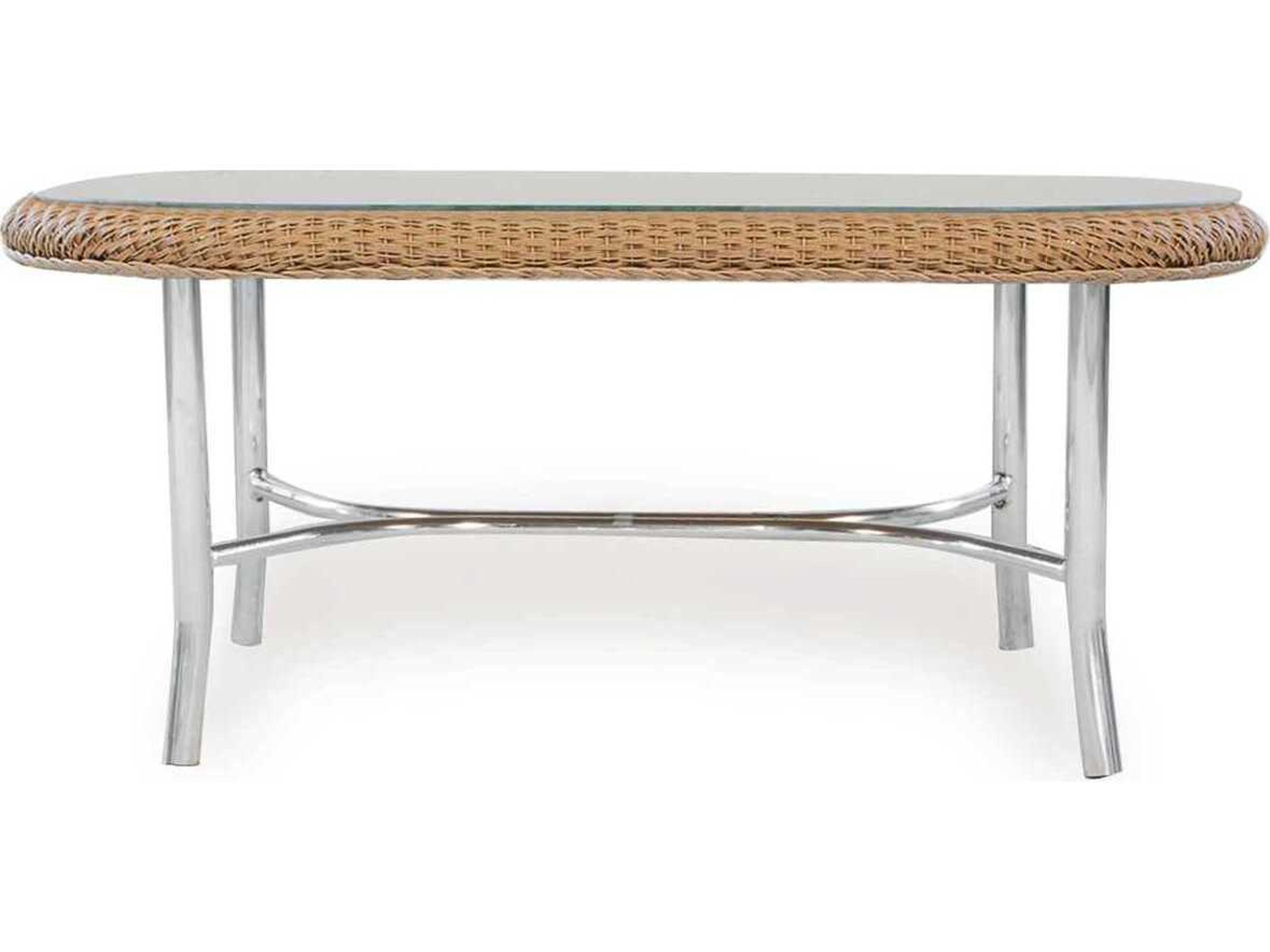 Lloyd Flanders Weekend Retreat Wicker Oval Patio Coffee Table