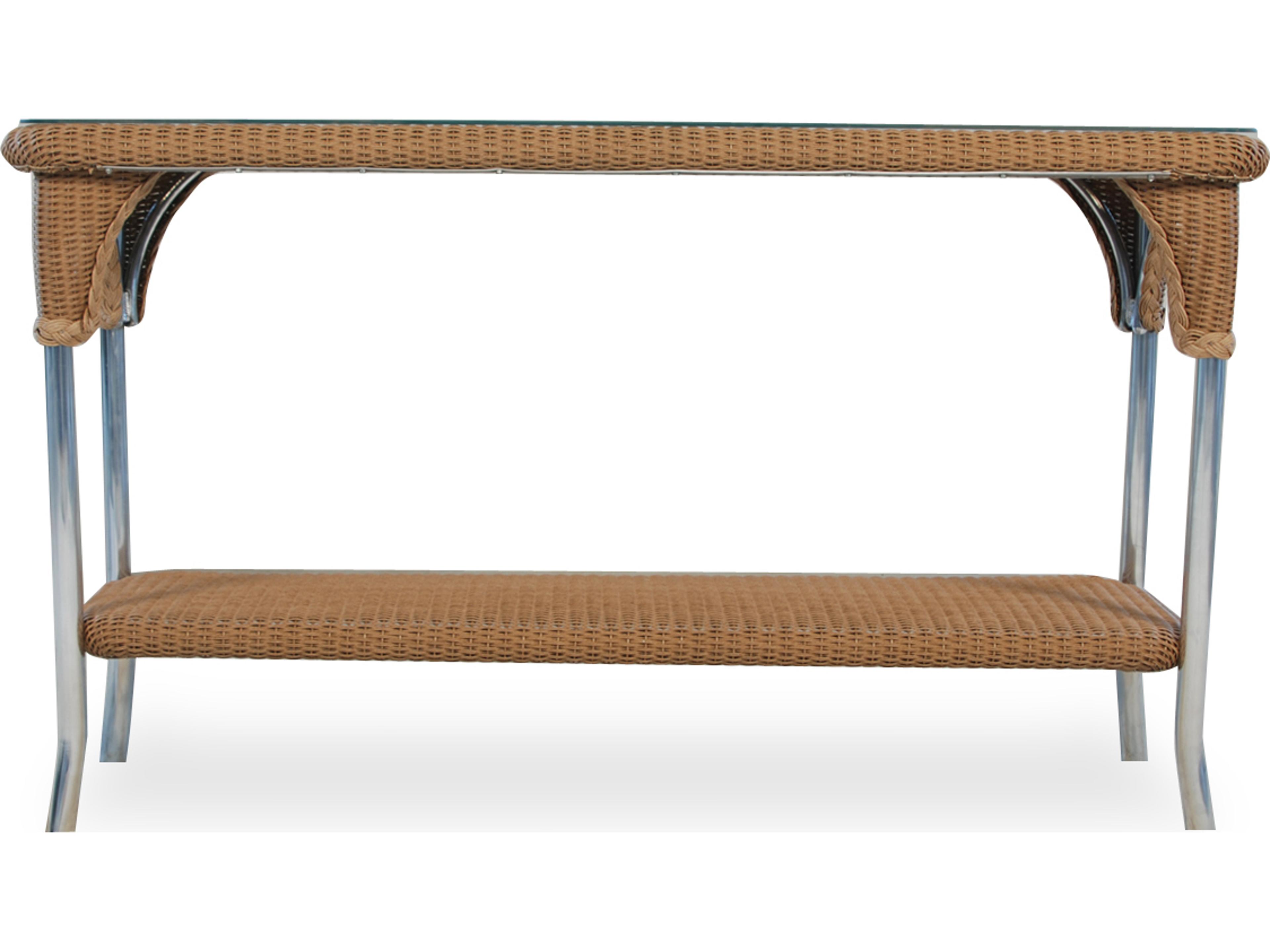 Lloyd Flanders Wicker Rectangular Patio Console Table