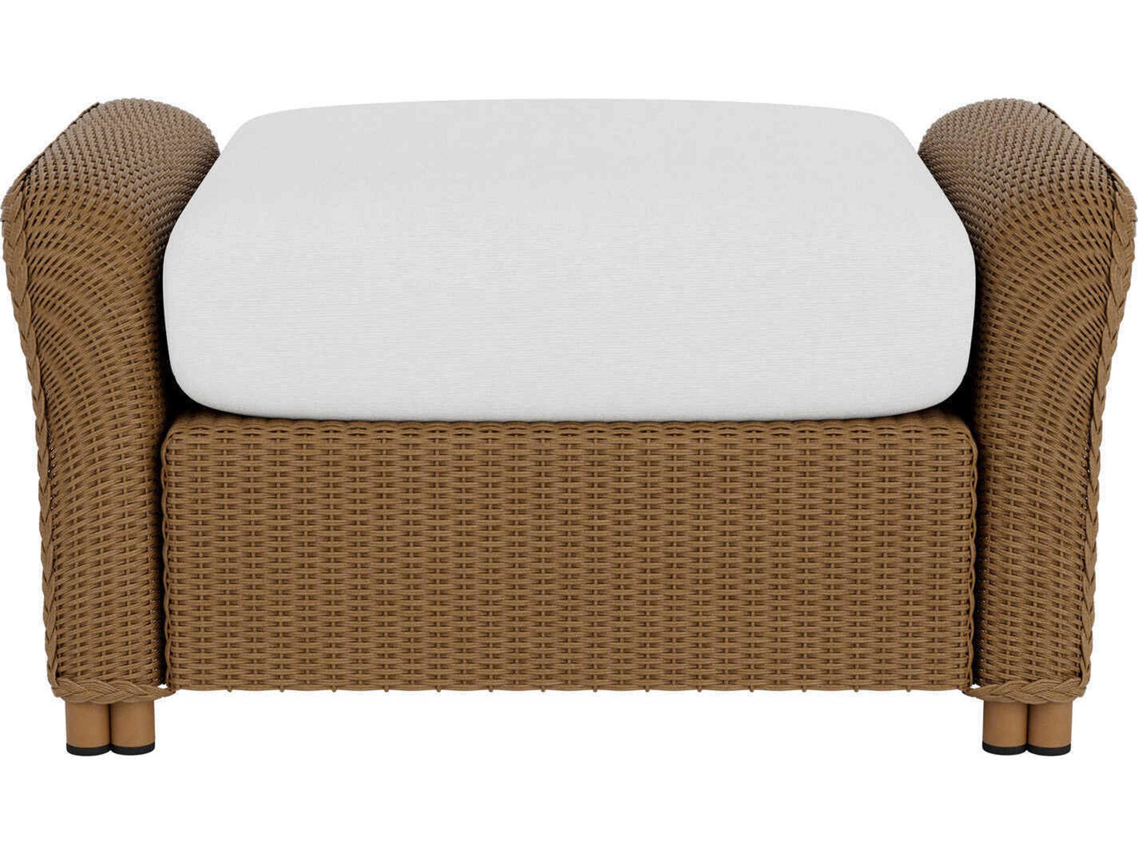 Lloyd Flanders Quick Ship Reflections Wicker Small Outdoor Ottoman