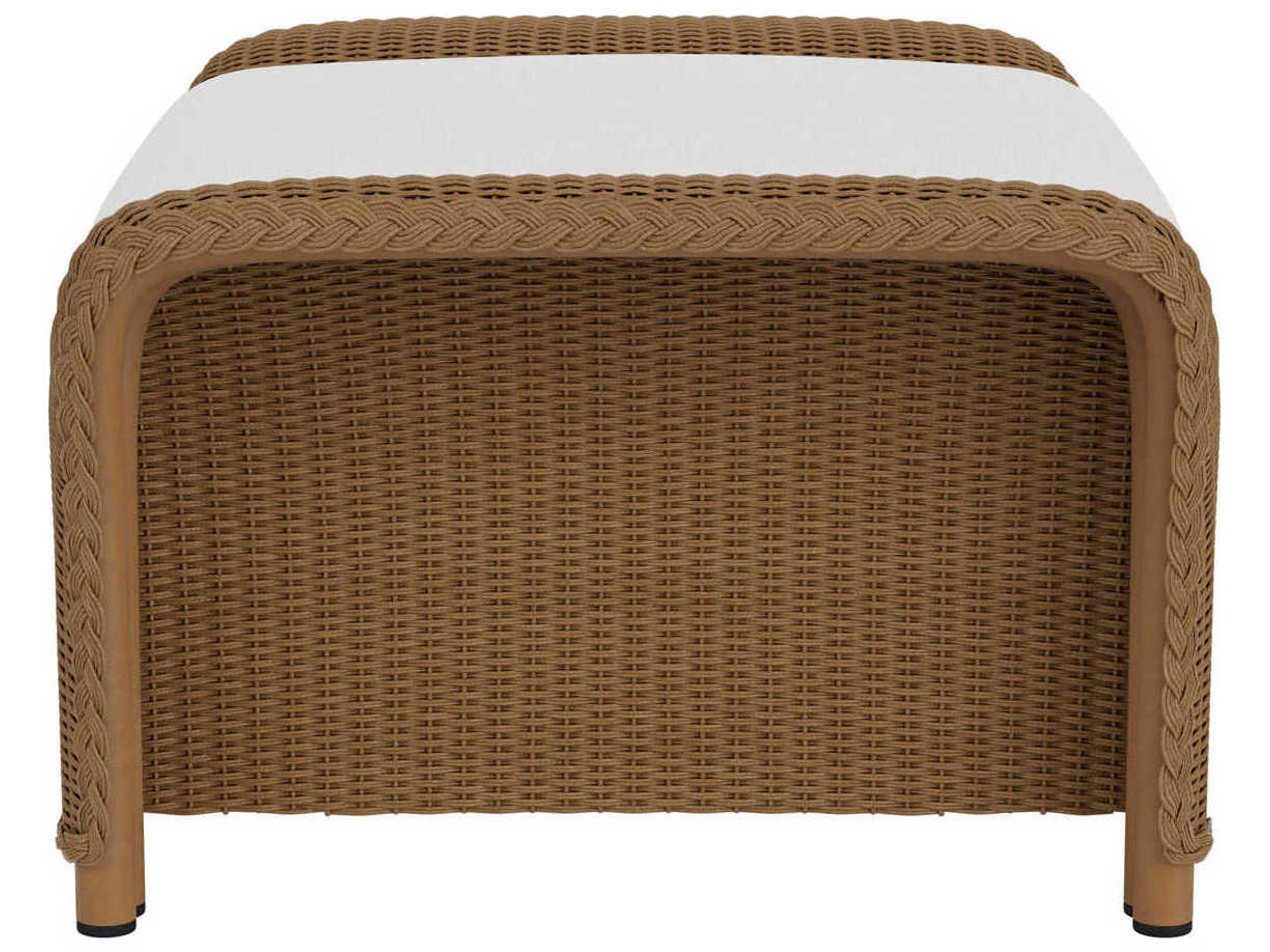 Lloyd Flanders Quick Ship Reflections Wicker Small Outdoor Ottoman