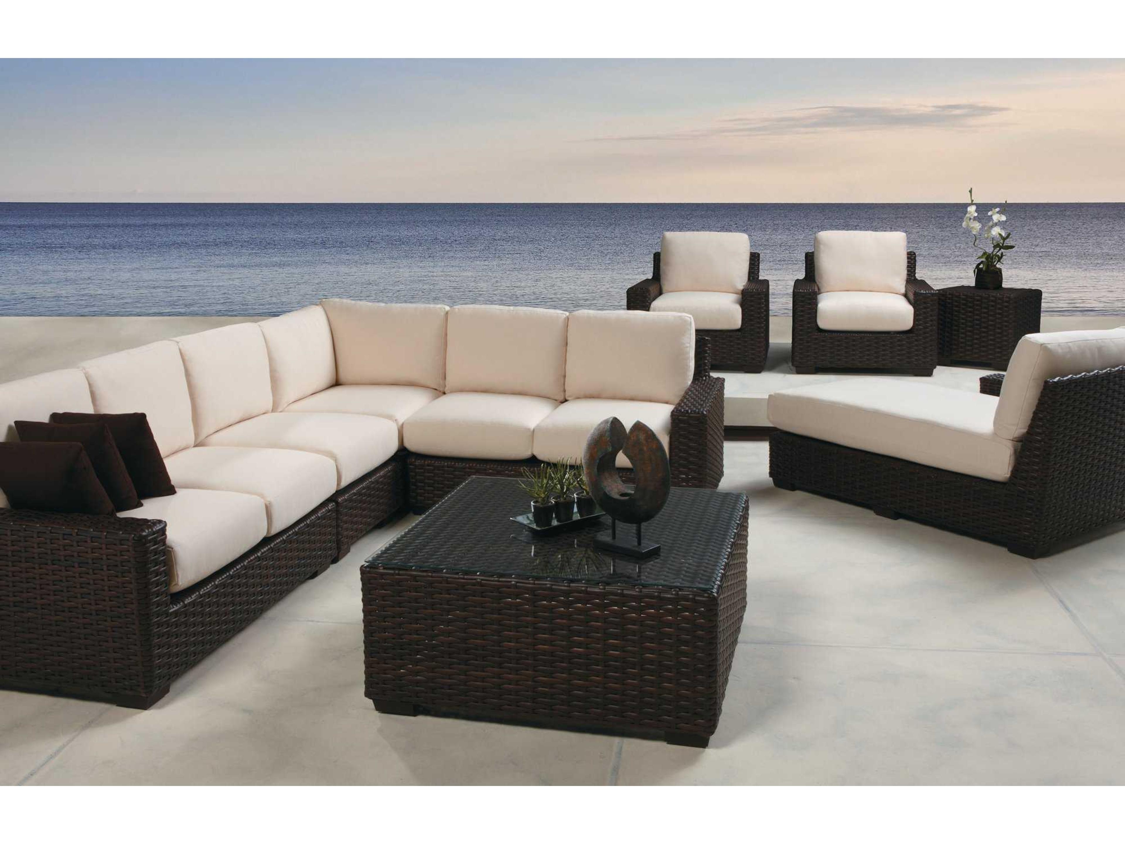 Contempo Wicker Sectional Outdoor Patio Lounge Set