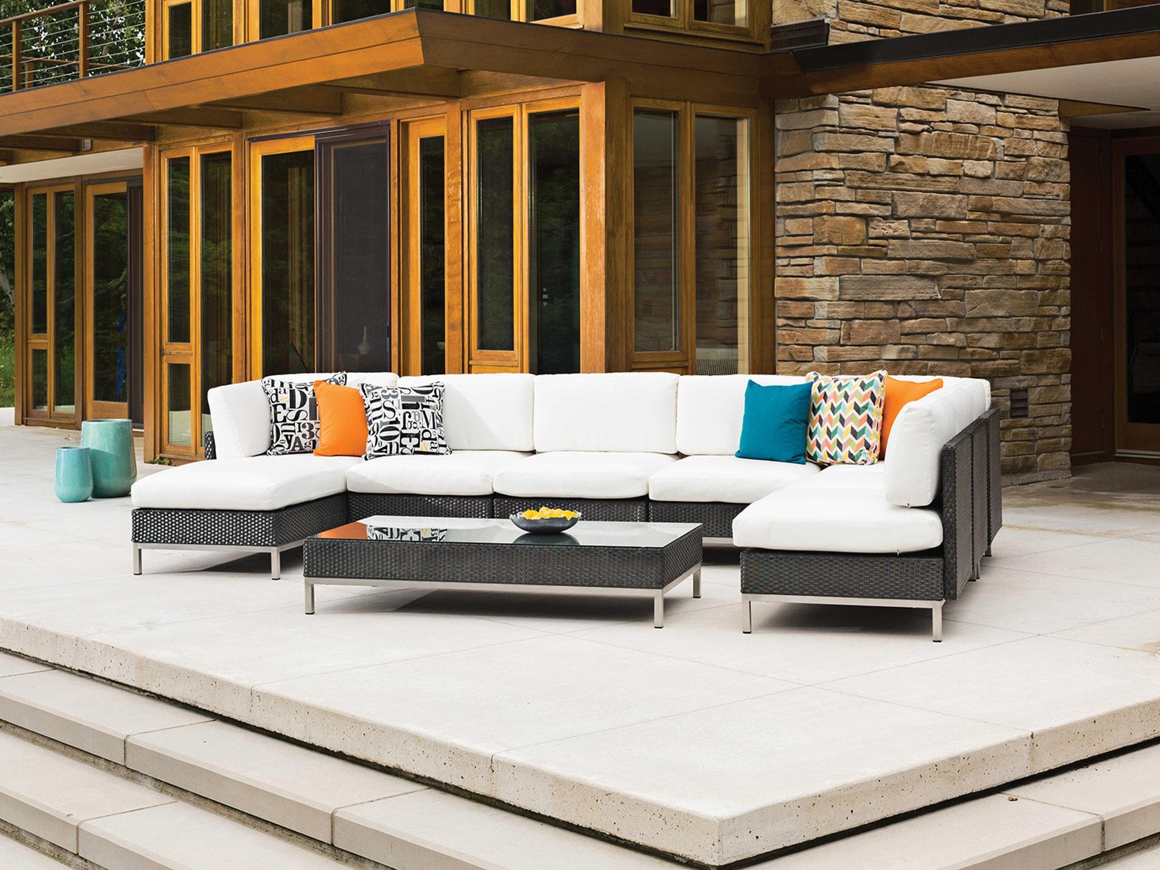 Elements Steel Wicker Sectional Outdoor Lounge Set