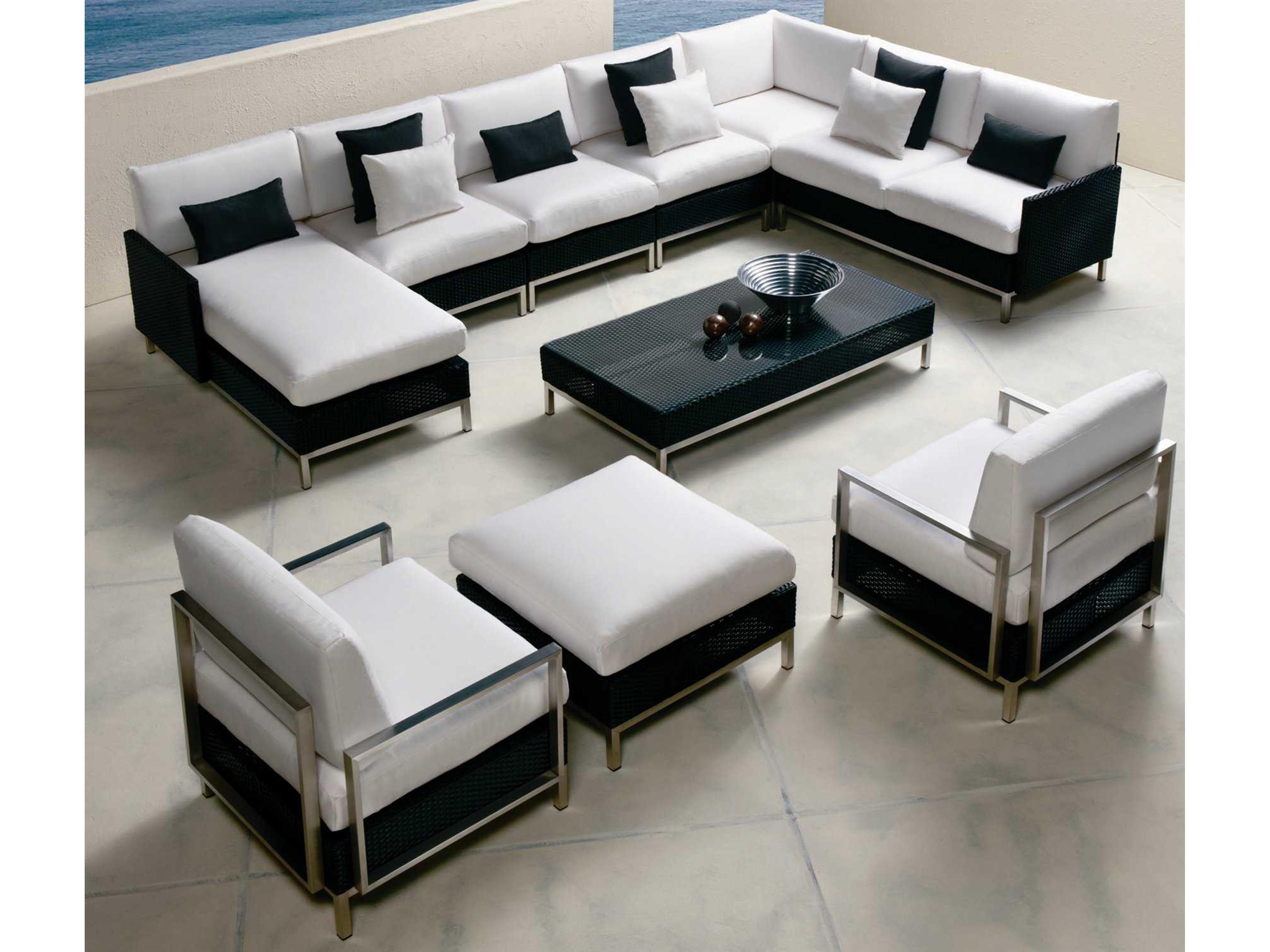 Elements Steel Wicker Sectional Outdoor Patio Lounge Set