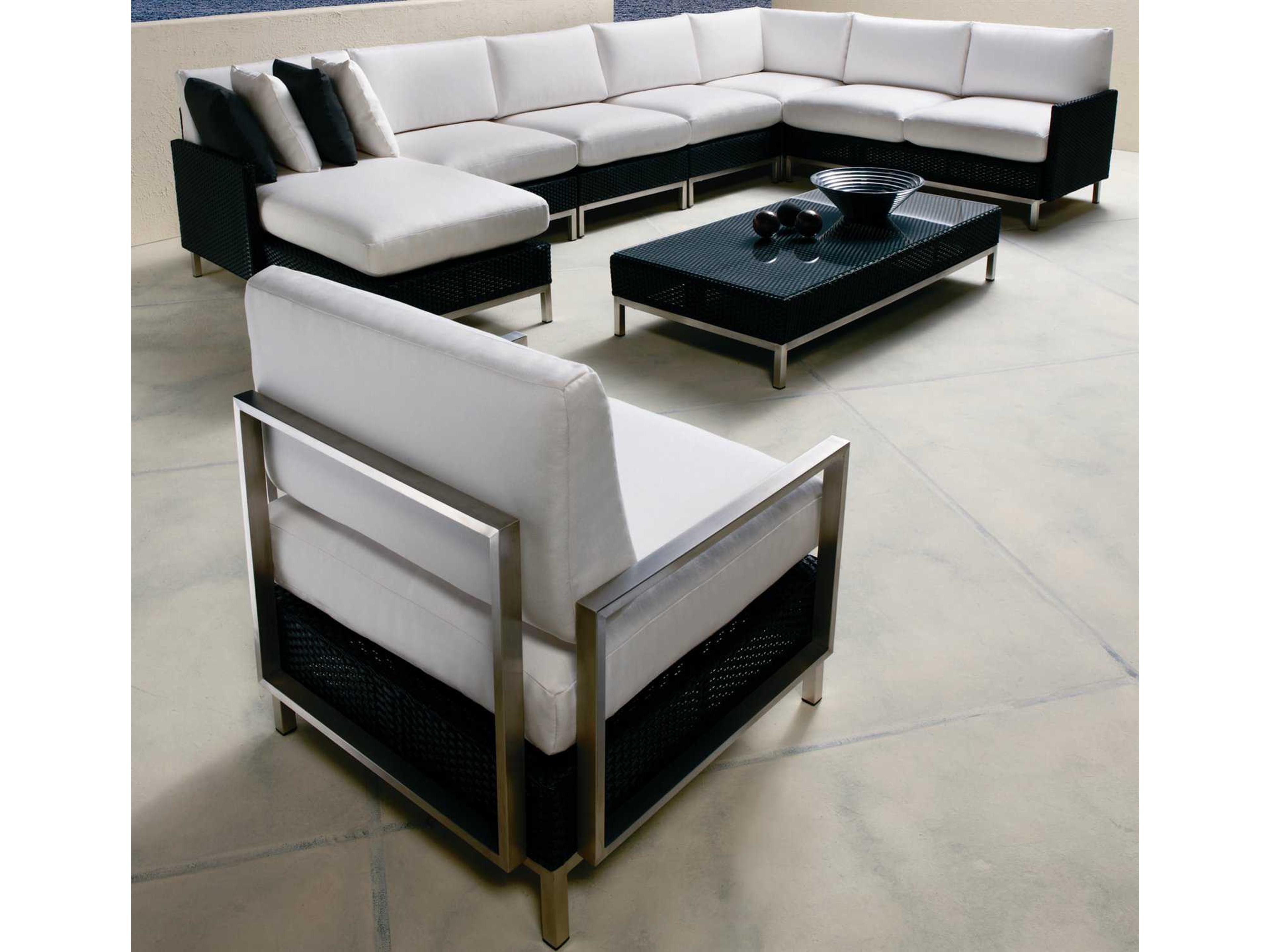 Elements Steel Wicker Sectional Patio Lounge Set