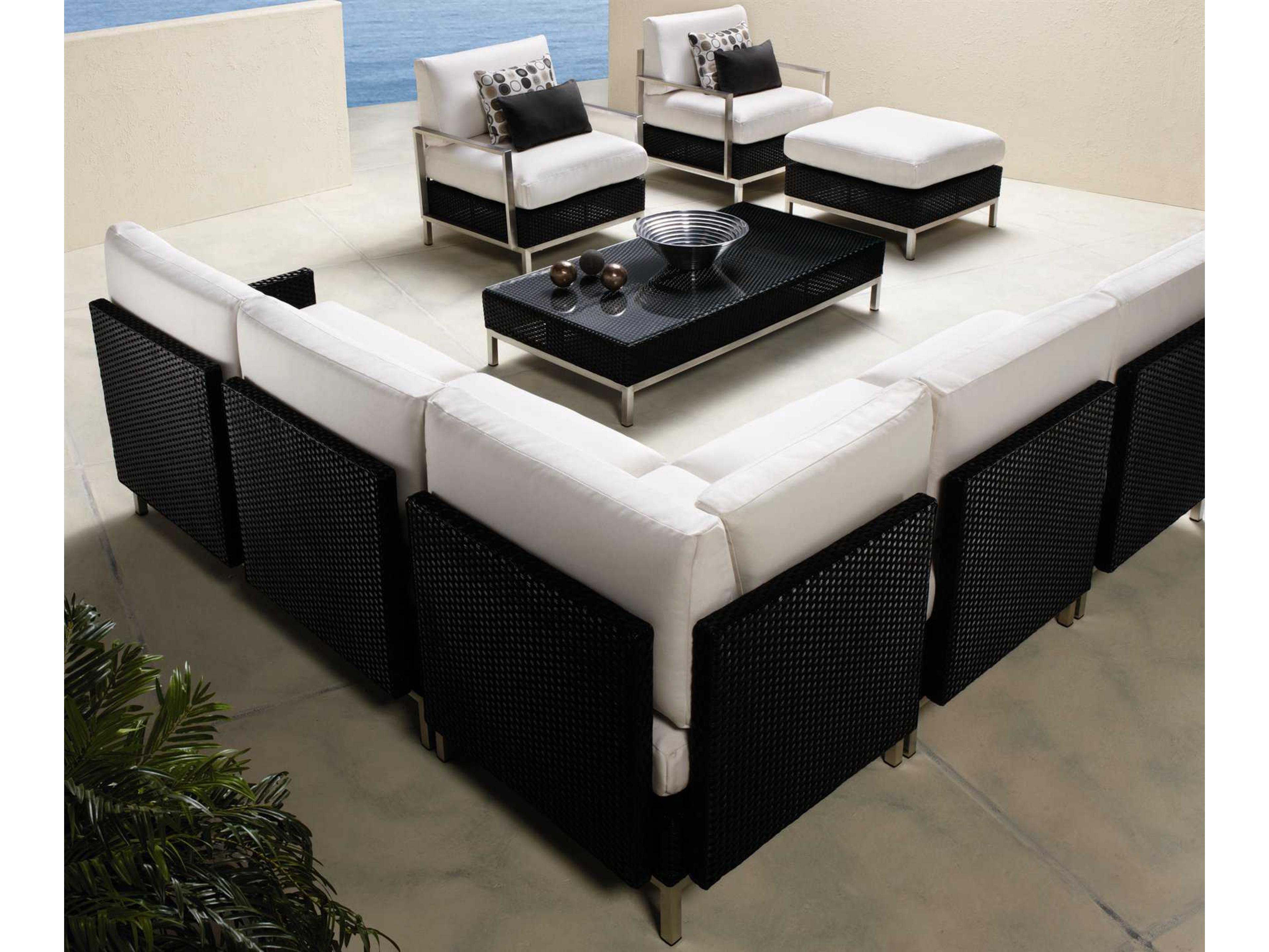 Elements Steel Wicker Sectional Outdoor Lounge Set