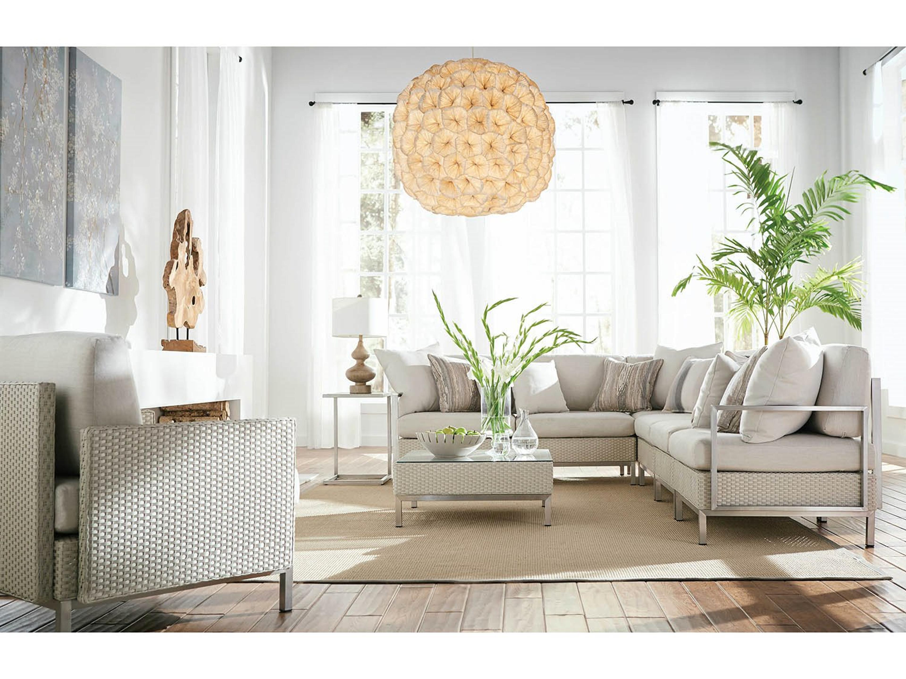 Elements Steel Wicker Sectional Patio Lounge Set