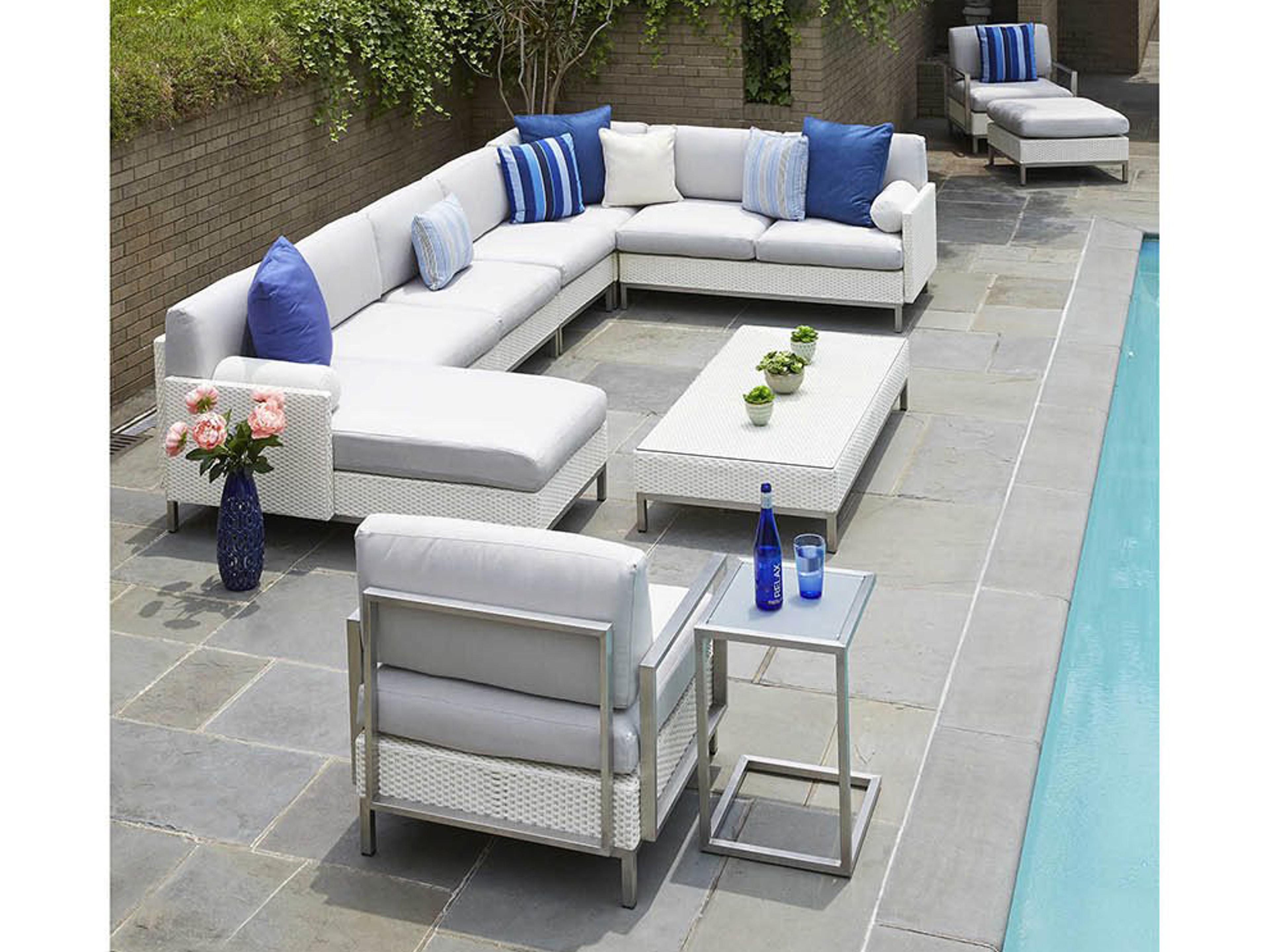 Elements Steel Wicker Sectional Patio Lounge Set
