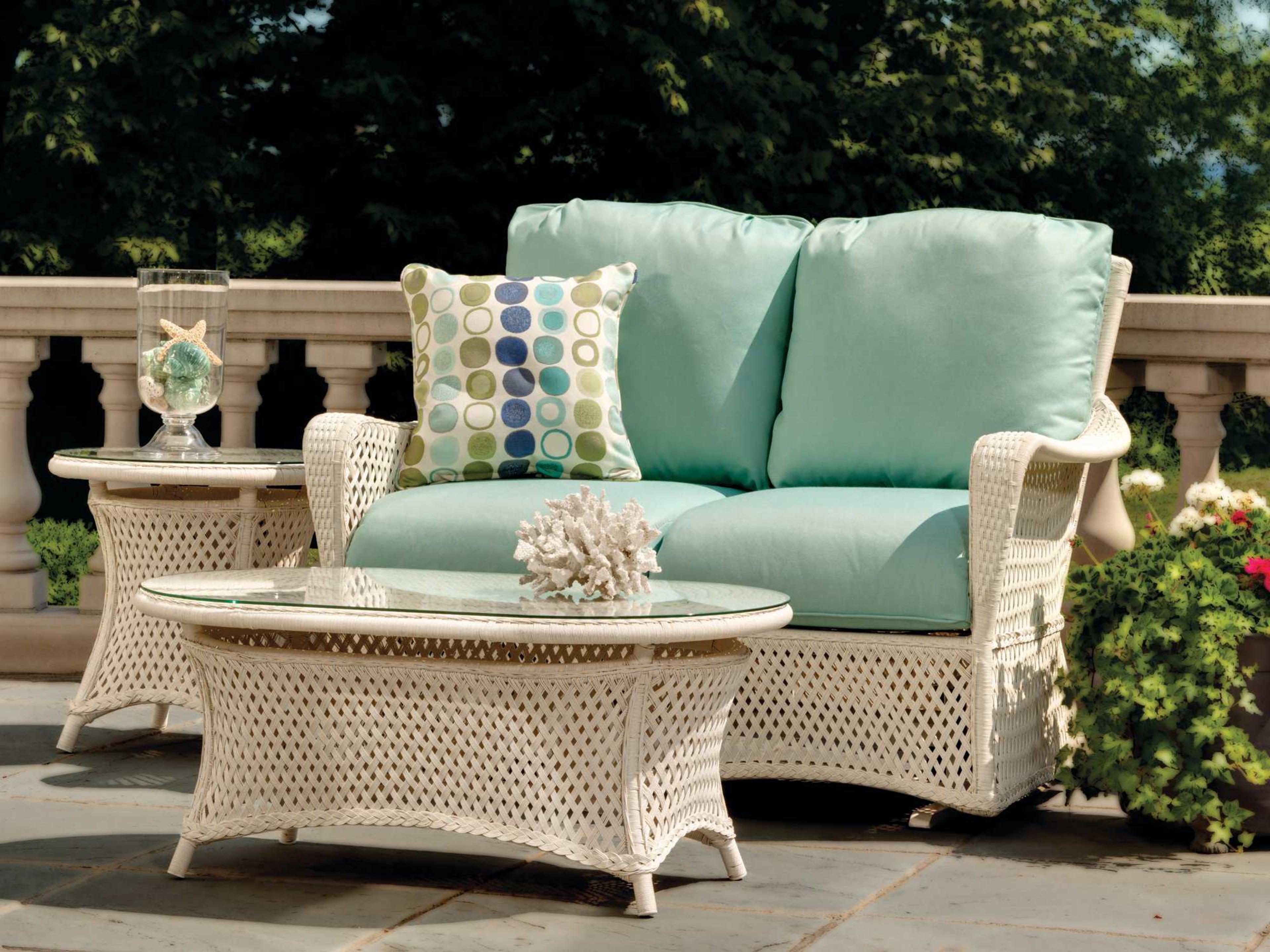 Lloyd Flanders Grand Traverse Wicker Cushion Patio Lounge Set