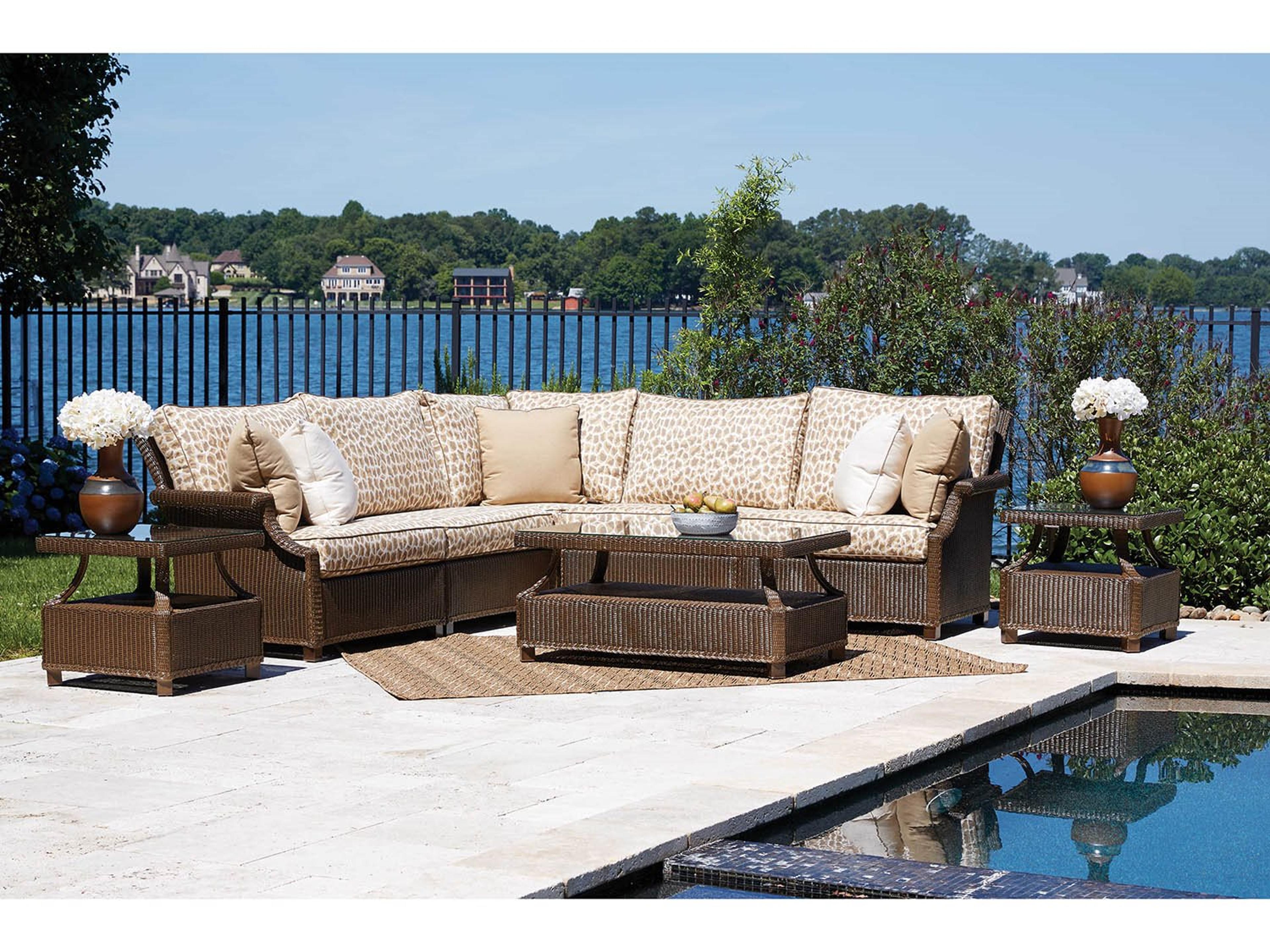 Hamptons Wicker Cushion Sectional Outdoor Patio Lounge Set