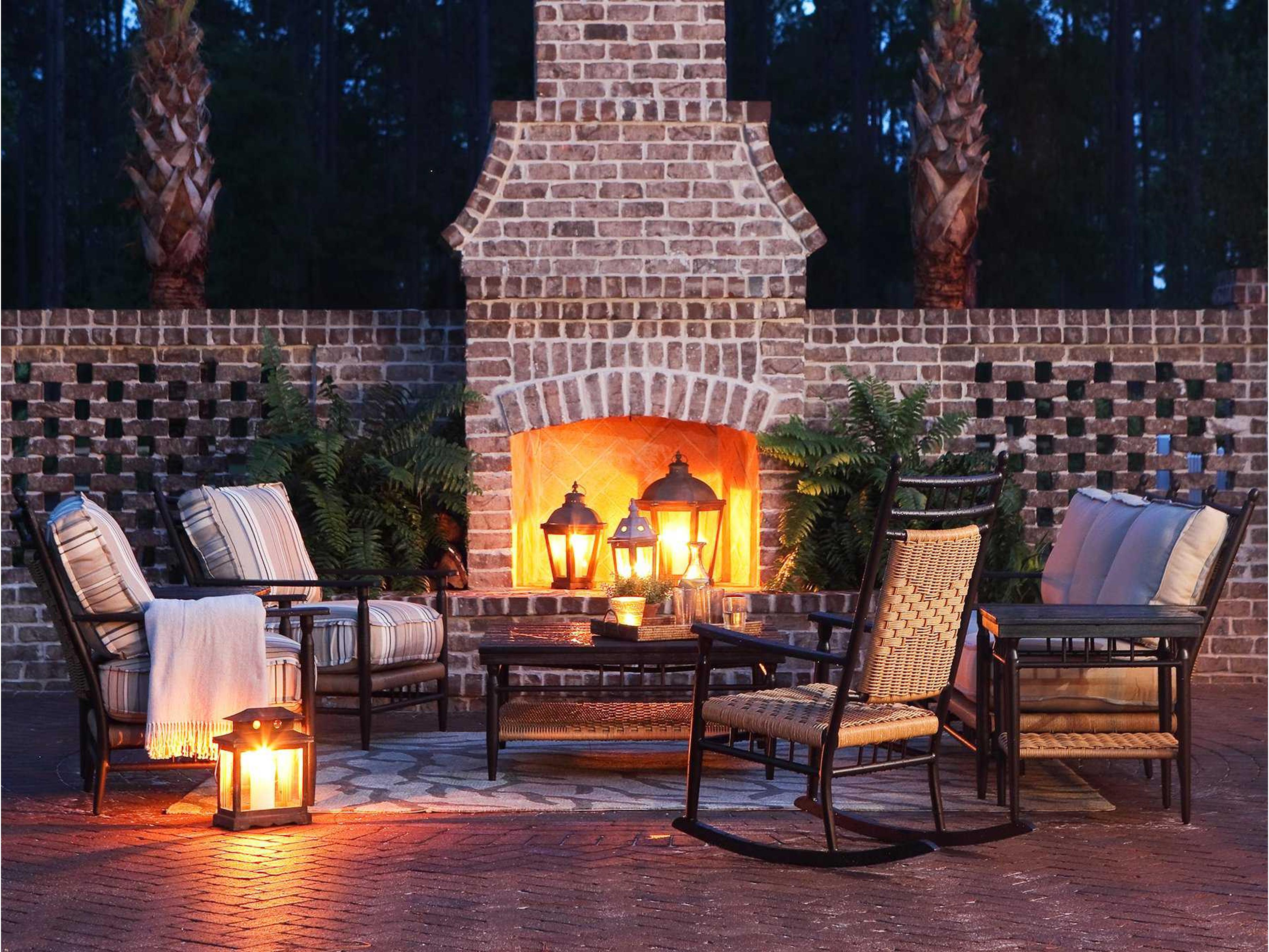 Low Country Wicker Cushion Outdoor Lounge Set