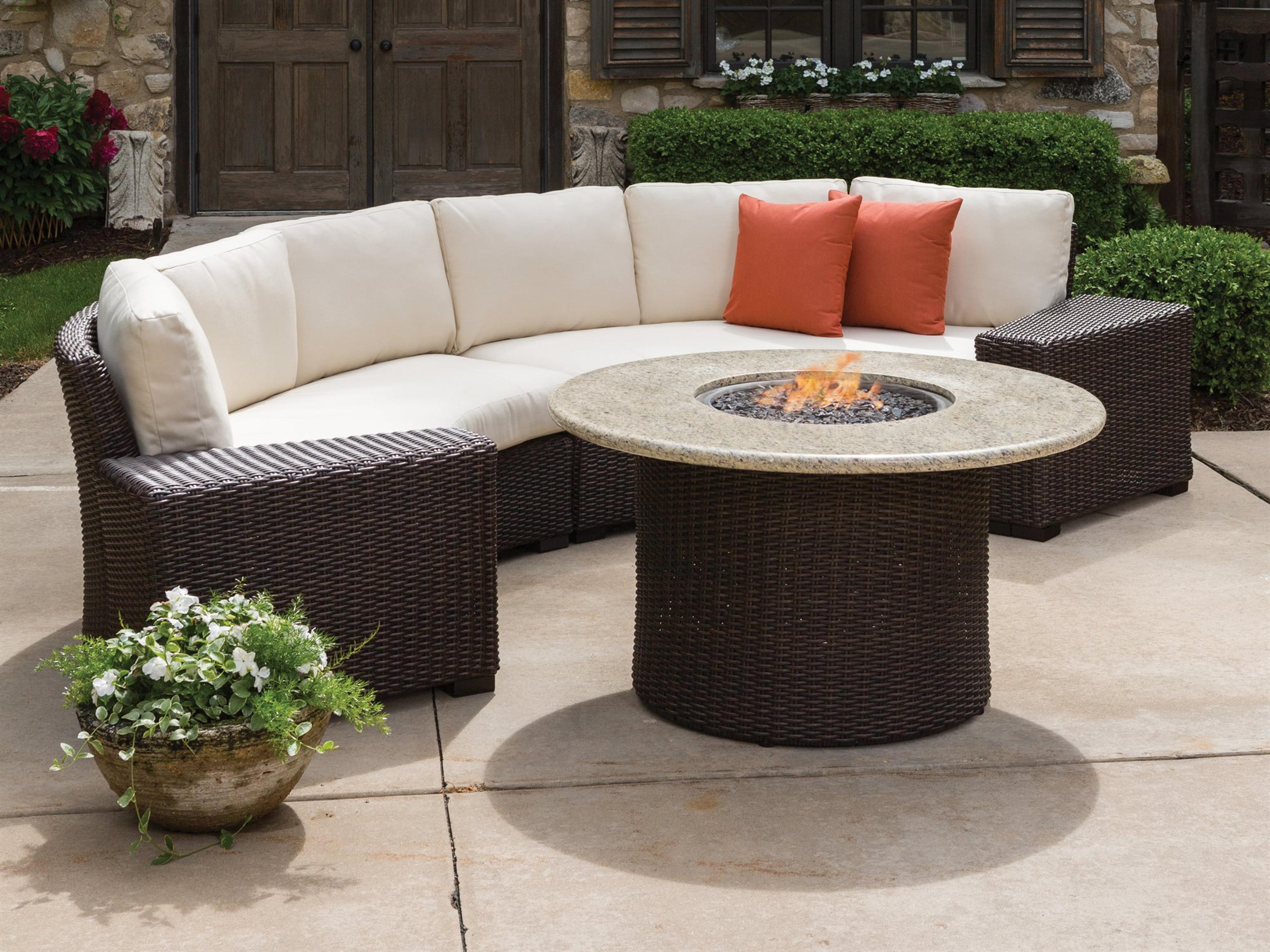 Mesa Wicker Fire Pit Set Outdoor Lounge