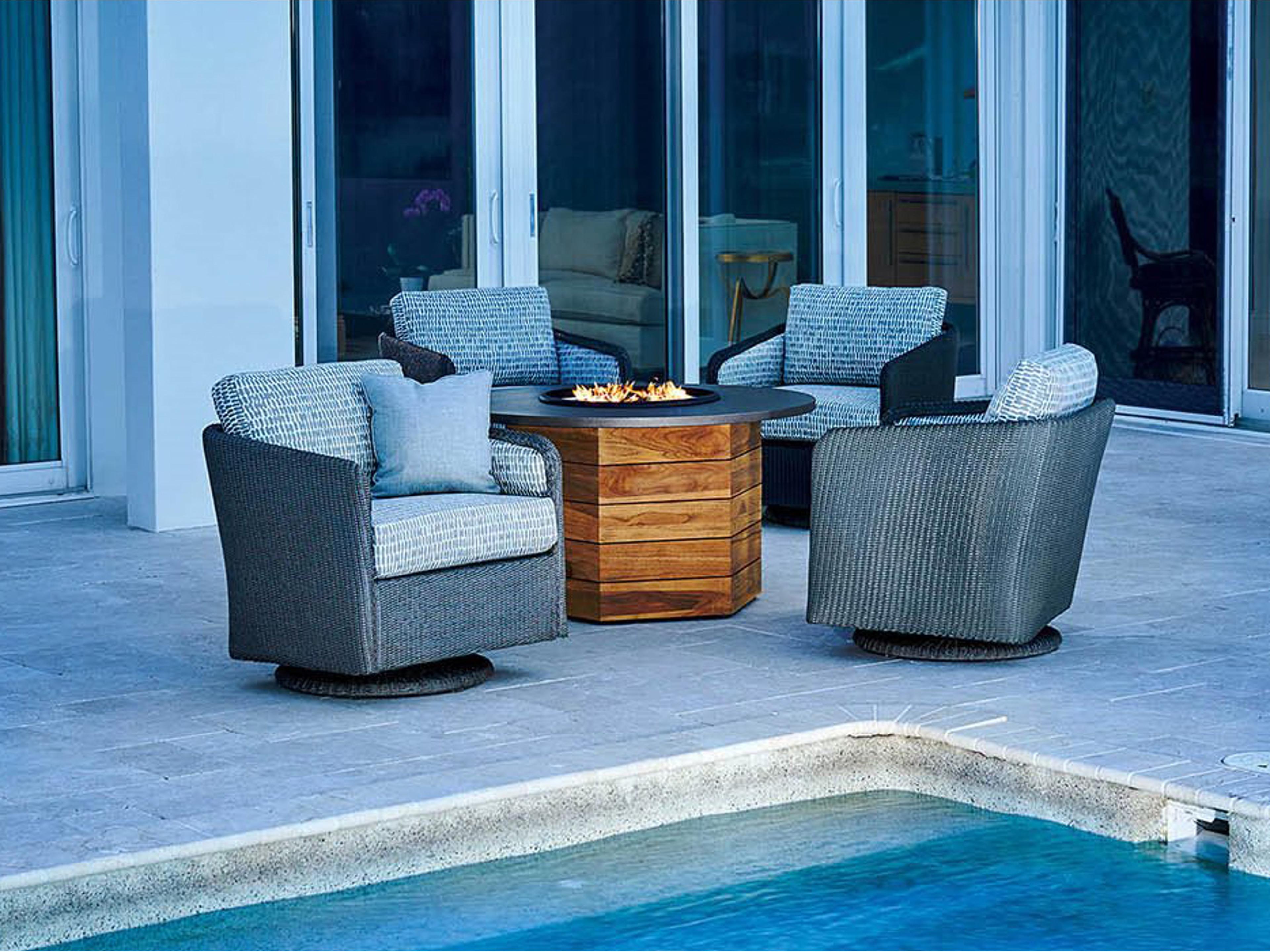 Visions Wicker Firepit Outdoor Lounge Set