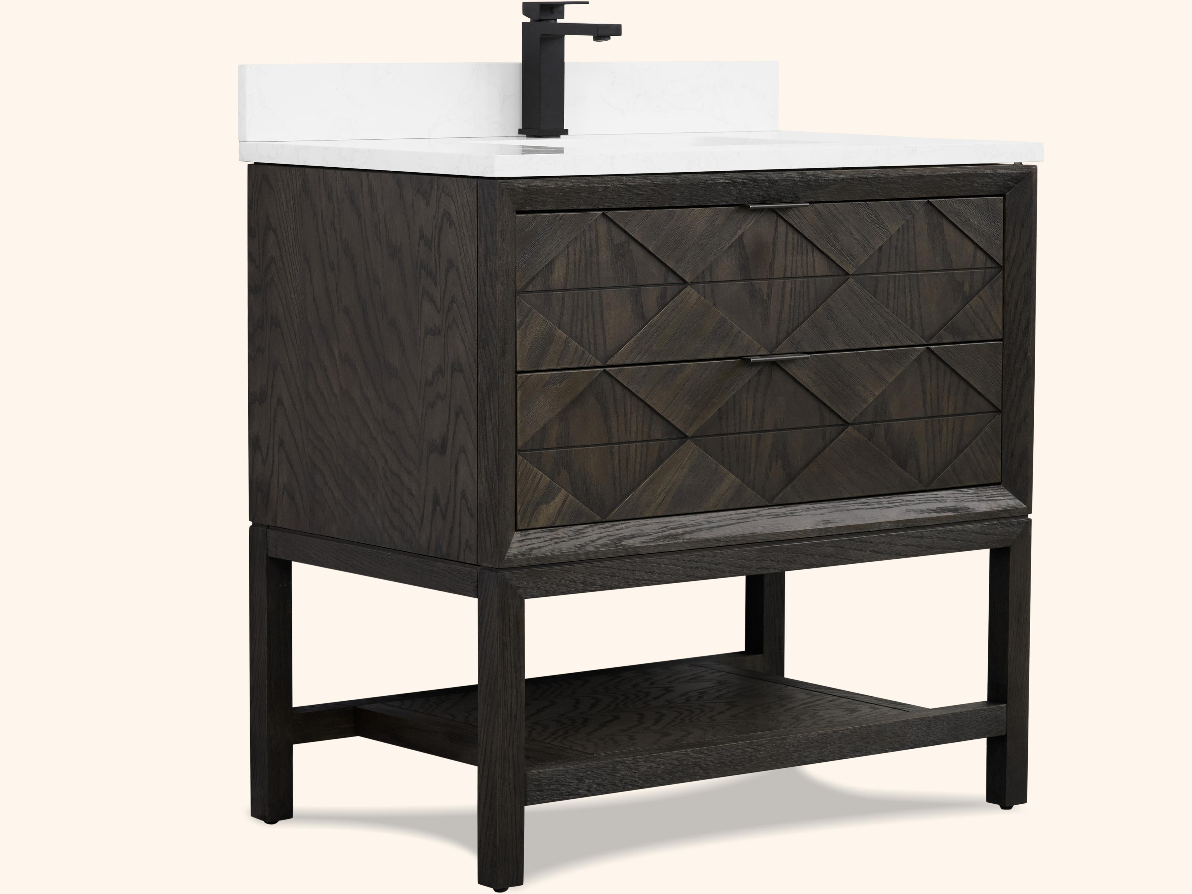 Wh Series Brown Oak Vanity