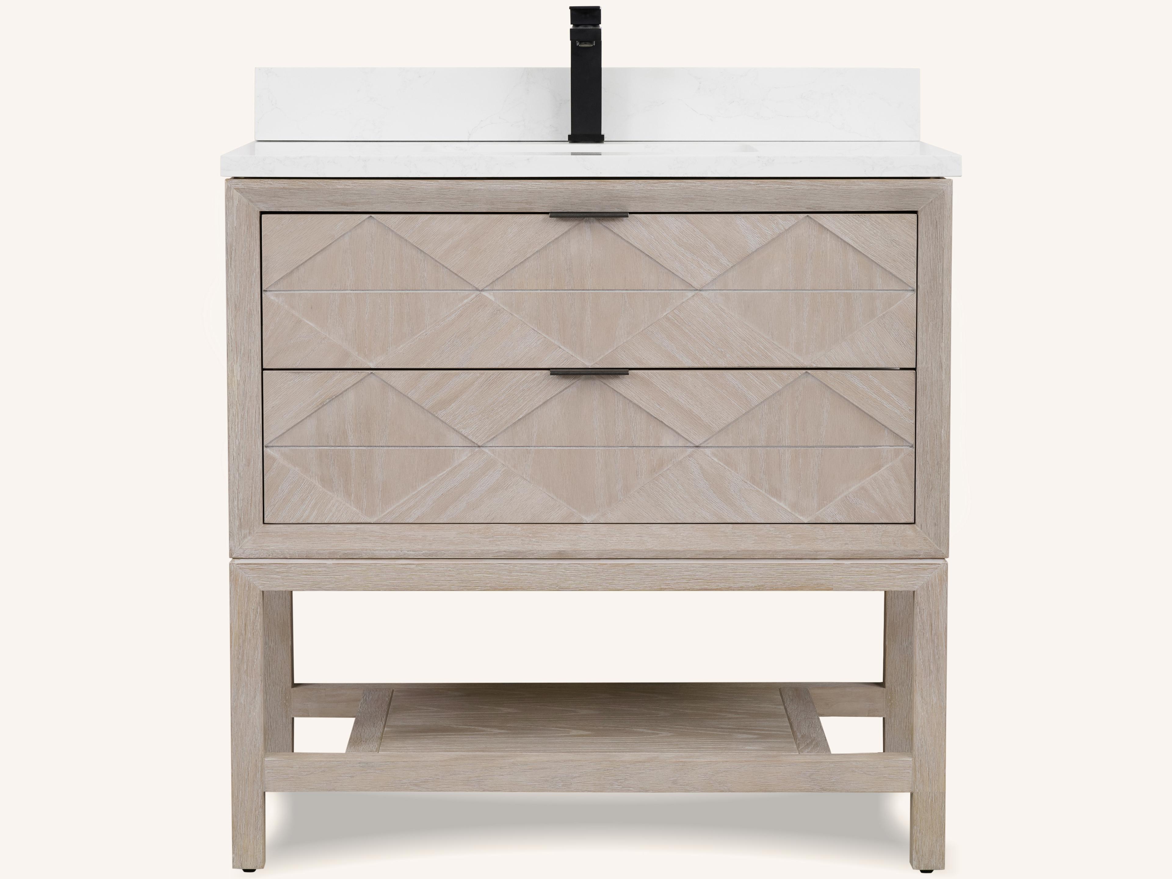 Legion Furniture Wh Series Whitewashed Oak Vanity