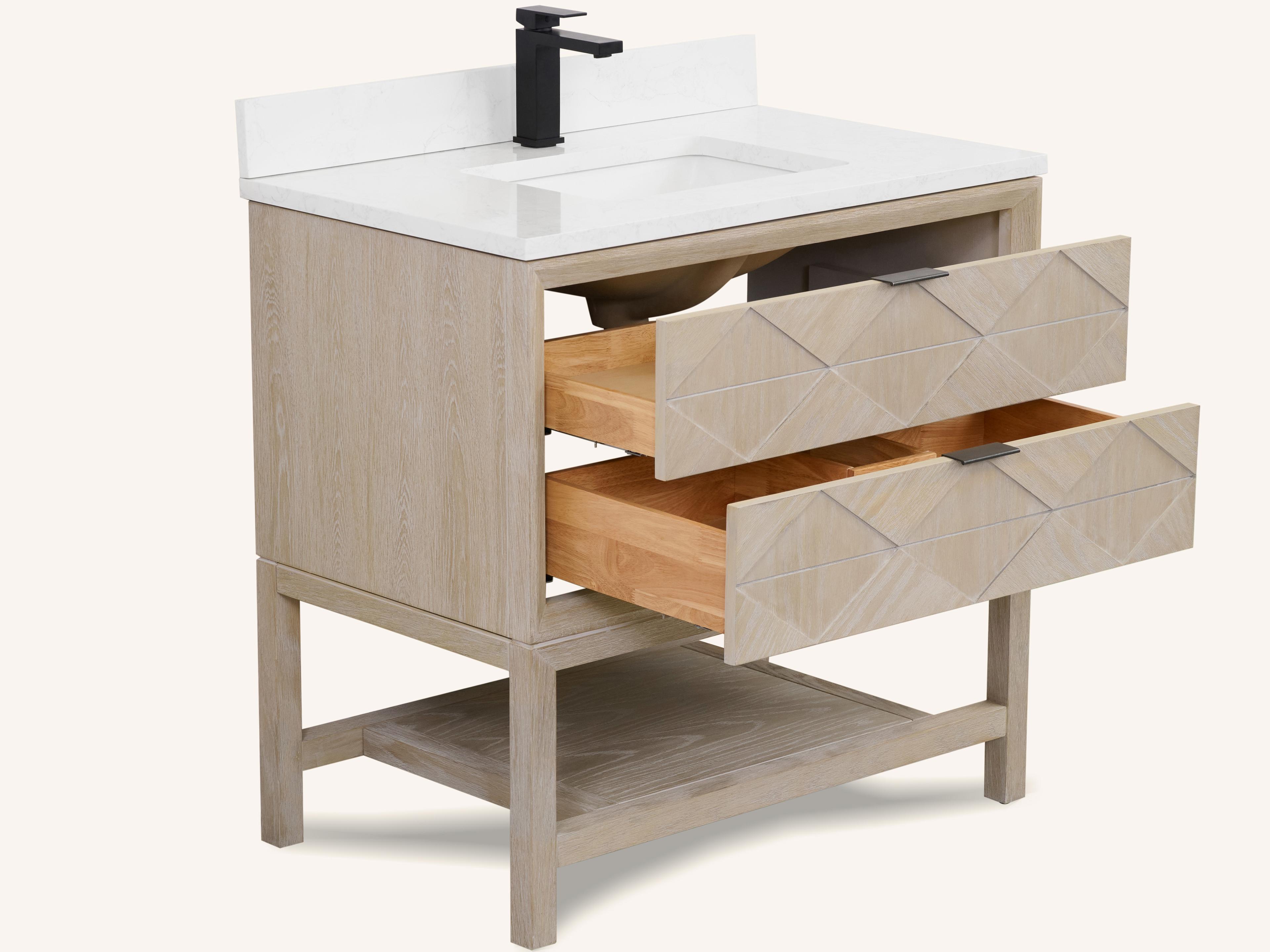 Legion Furniture Wh Series Whitewashed Oak Vanity