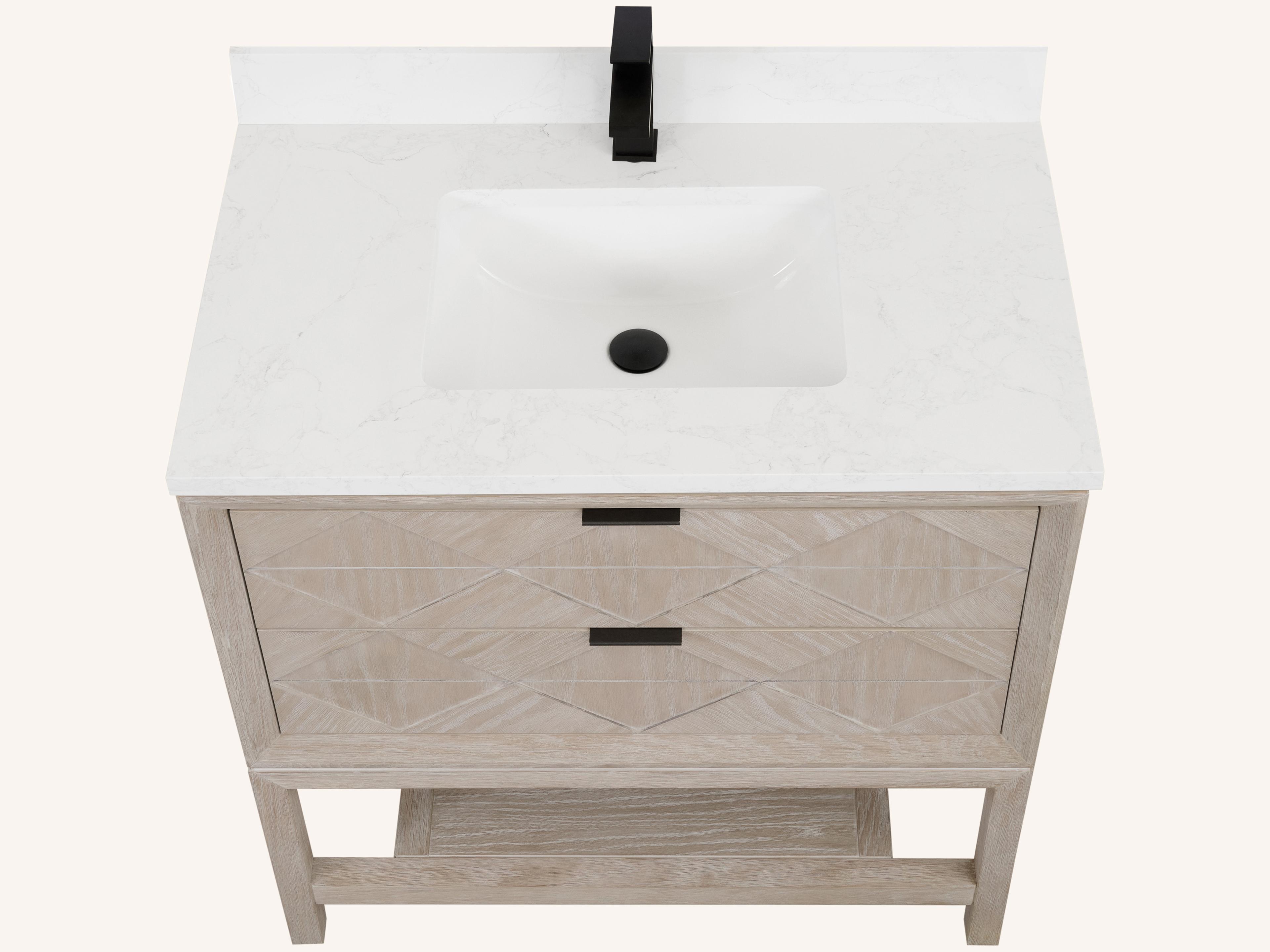 Legion Furniture Wh Series Whitewashed Oak Vanity