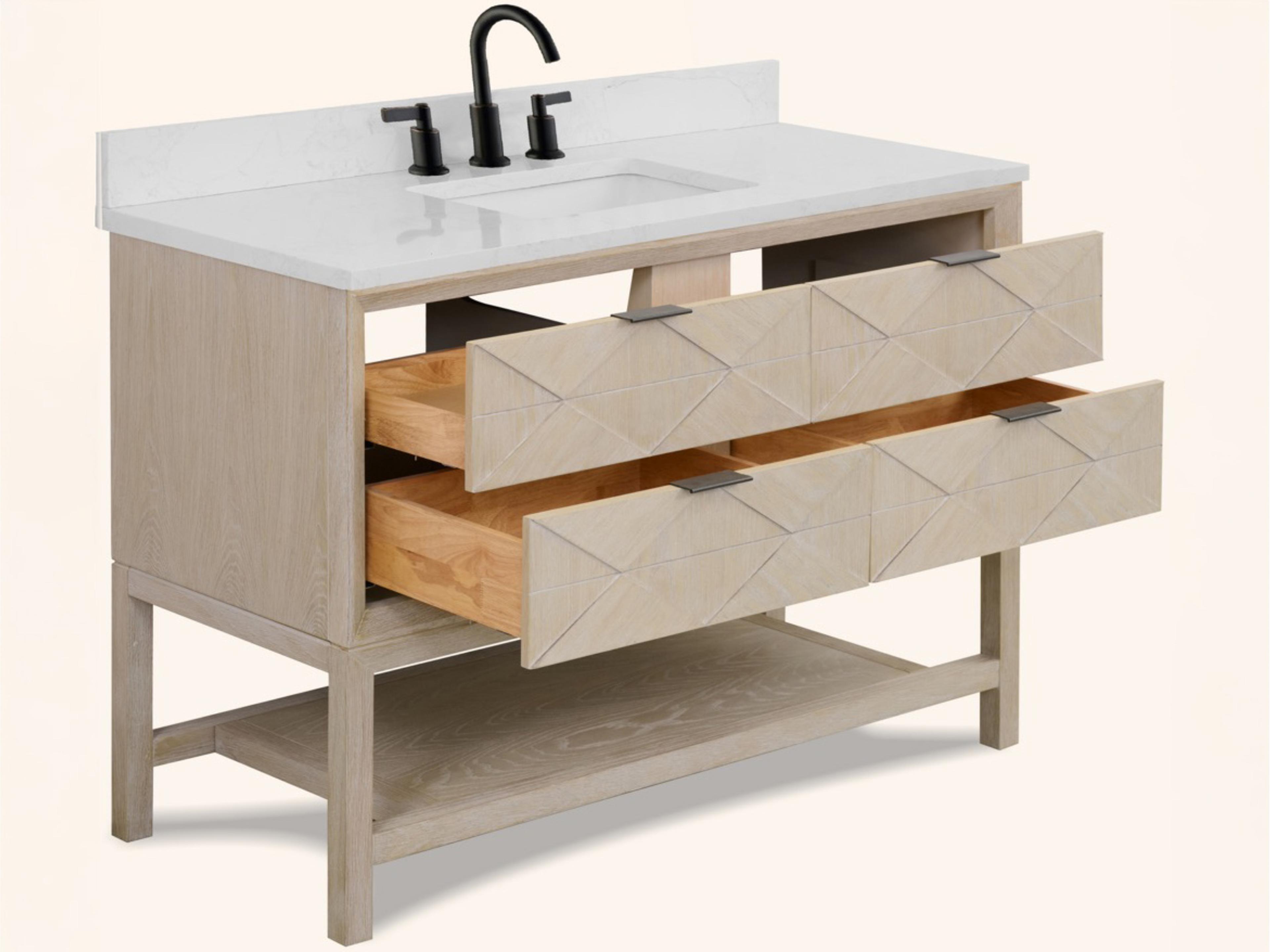 Legion Furniture Wh Series Whitewashed Oak Vanity