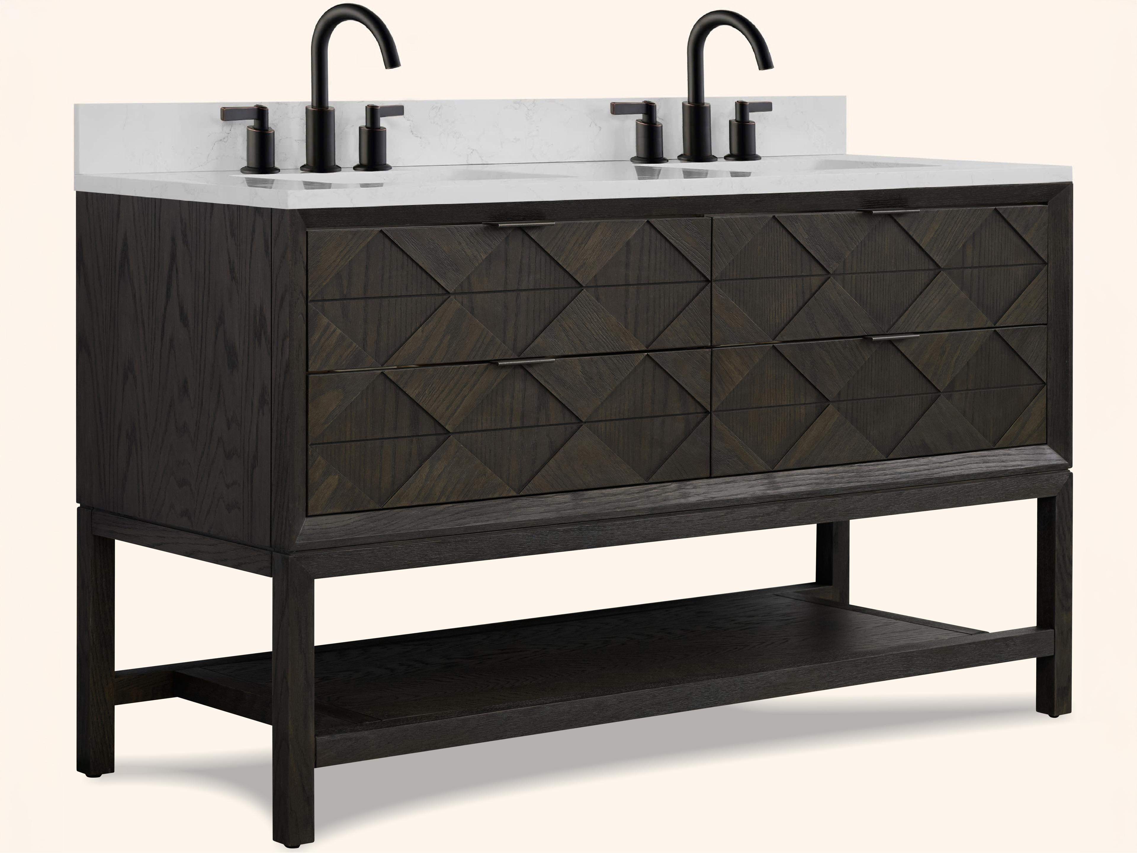 Wh Series Brown Oak Vanity
