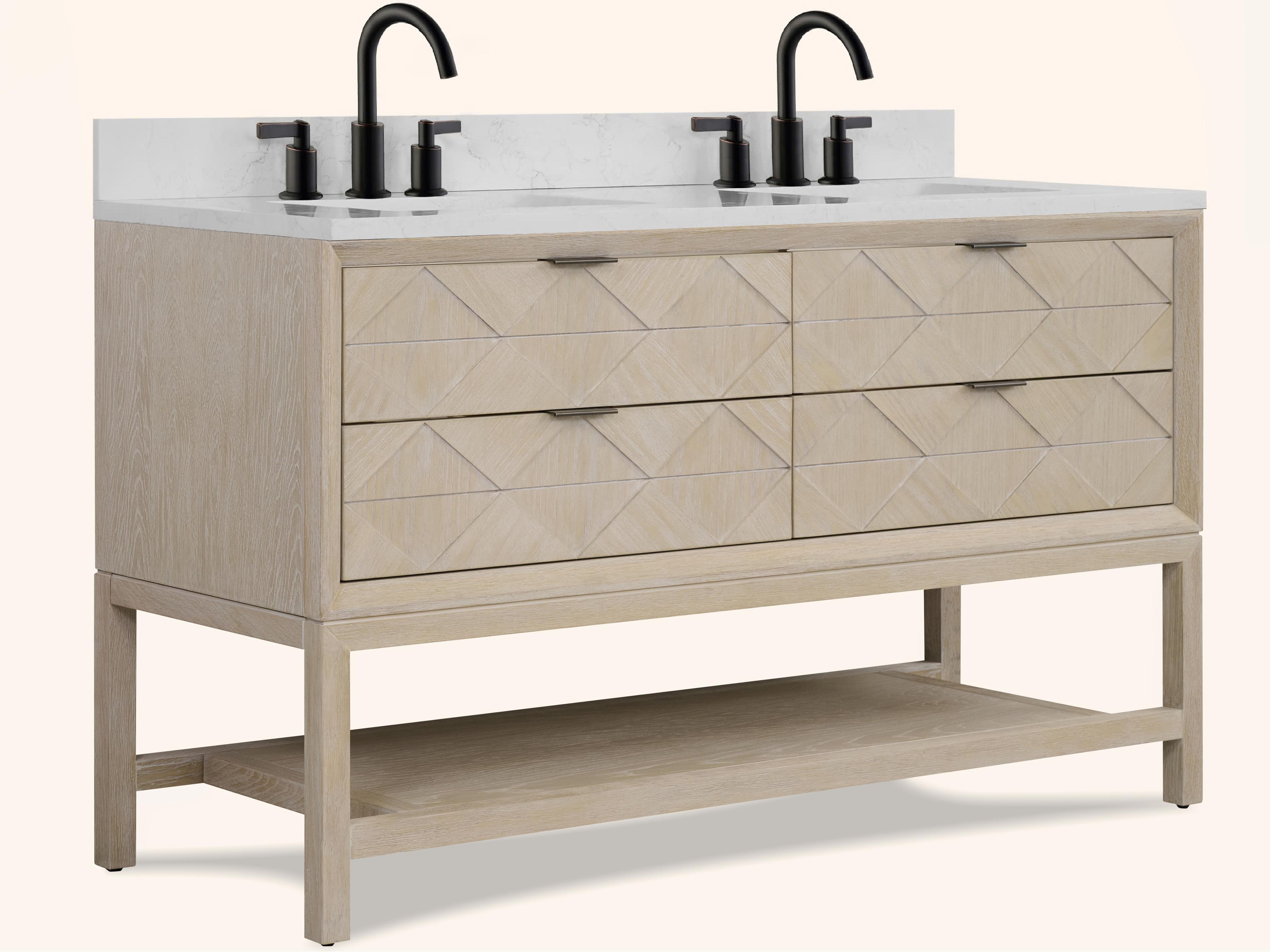 Legion Furniture Wh Series Whitewashed Oak Vanity