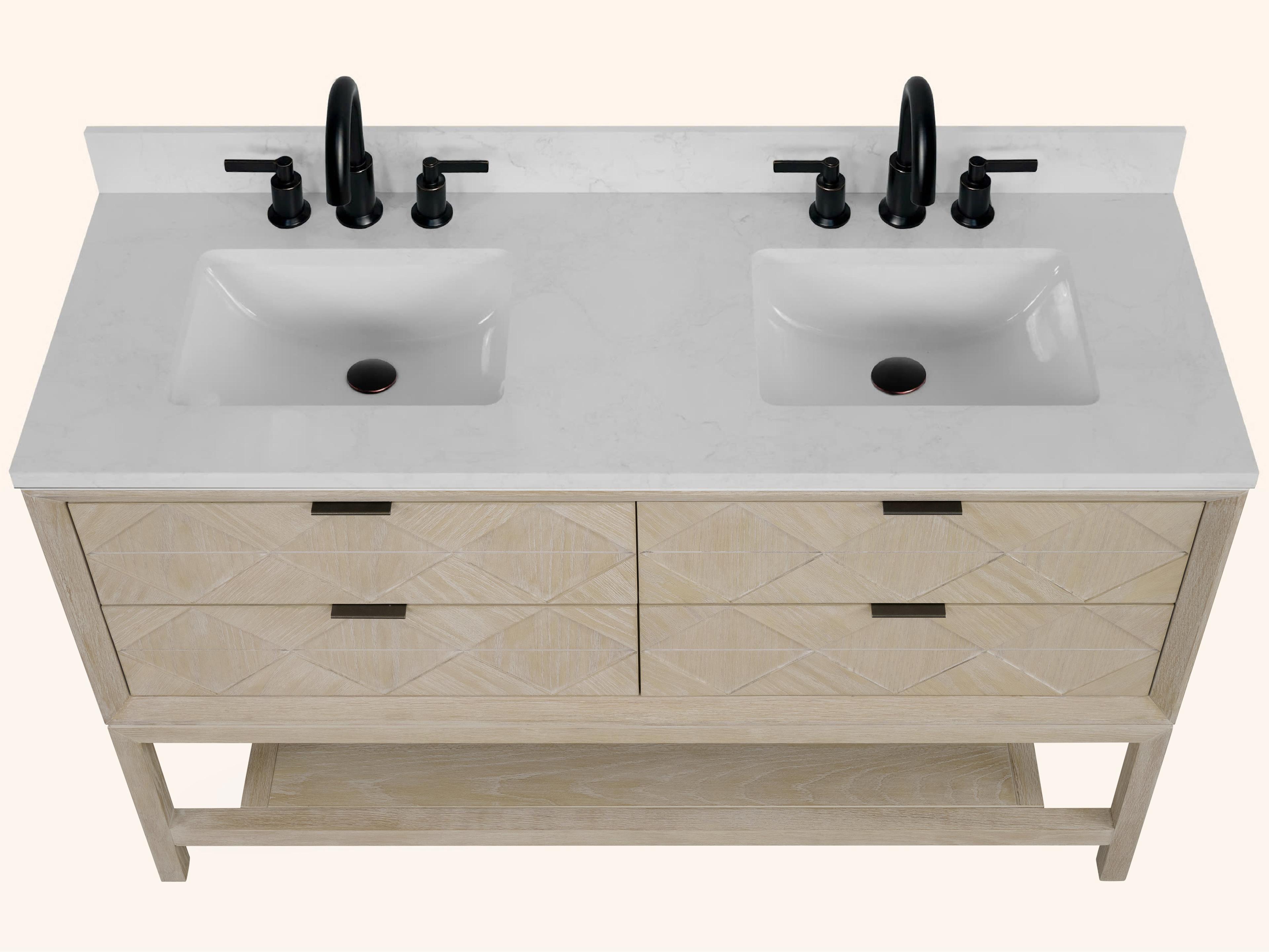 Legion Furniture Wh Series Whitewashed Oak Vanity