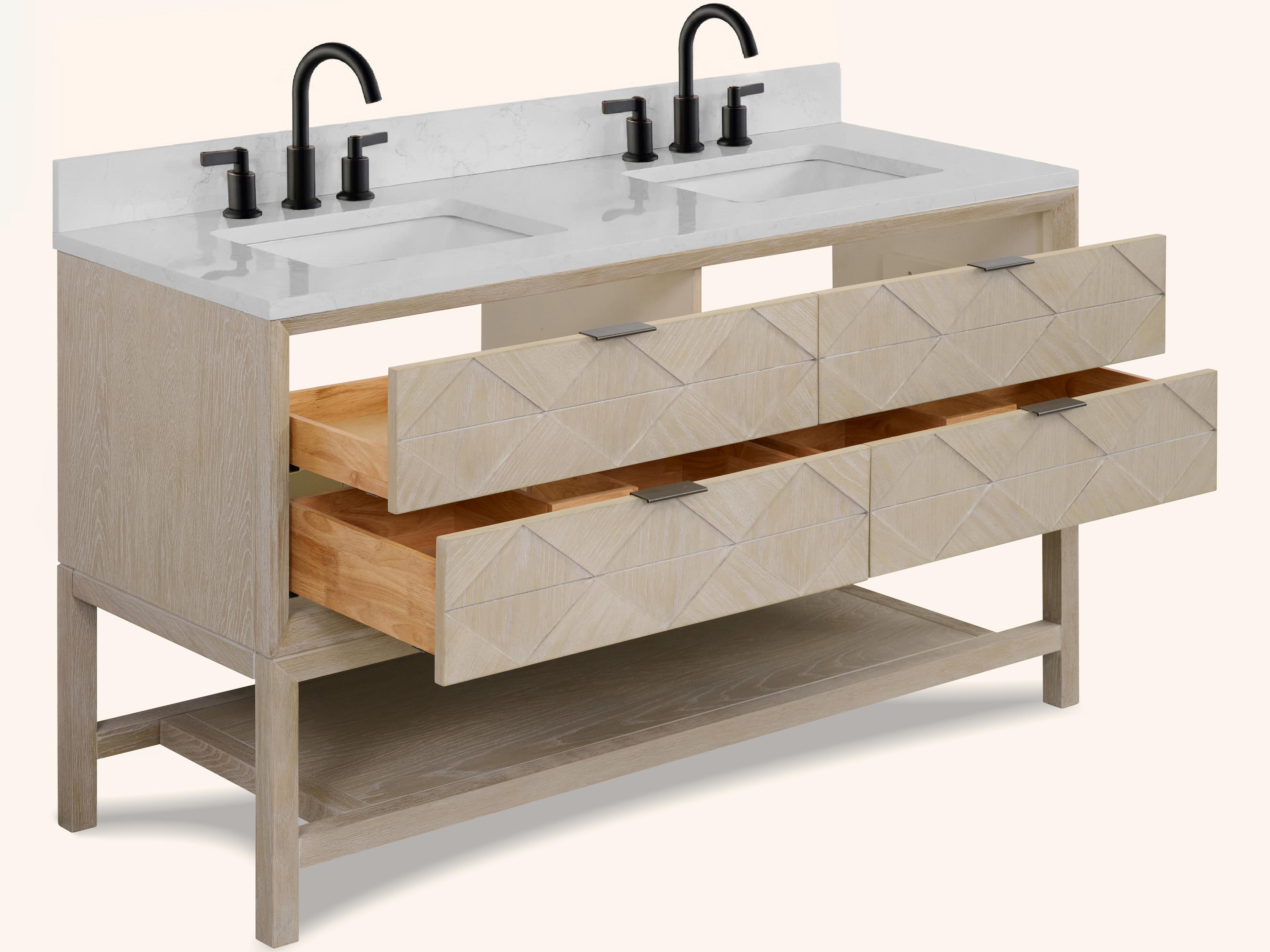 Legion Furniture Wh Series Whitewashed Oak Vanity