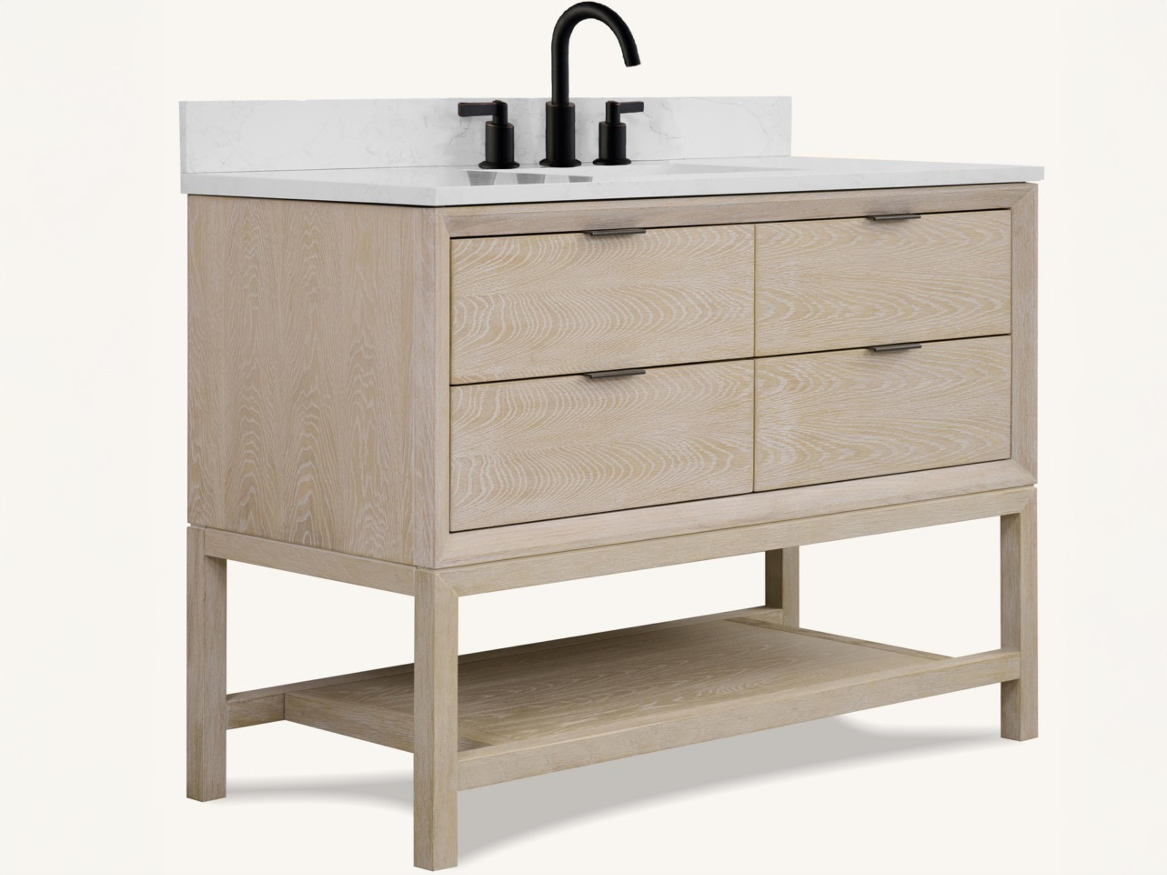 Wh Series Whitewashed Oak Vanity