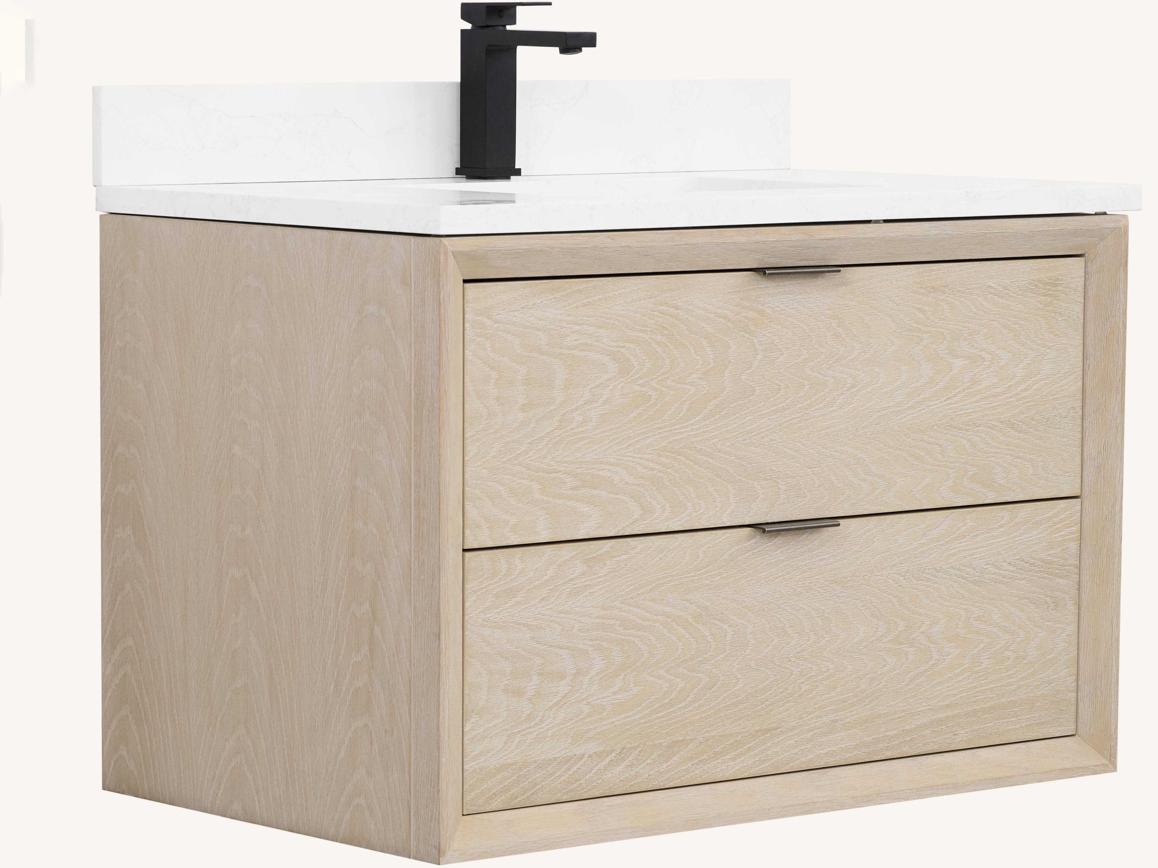 Wh Series Whitewashed Oak Vanity
