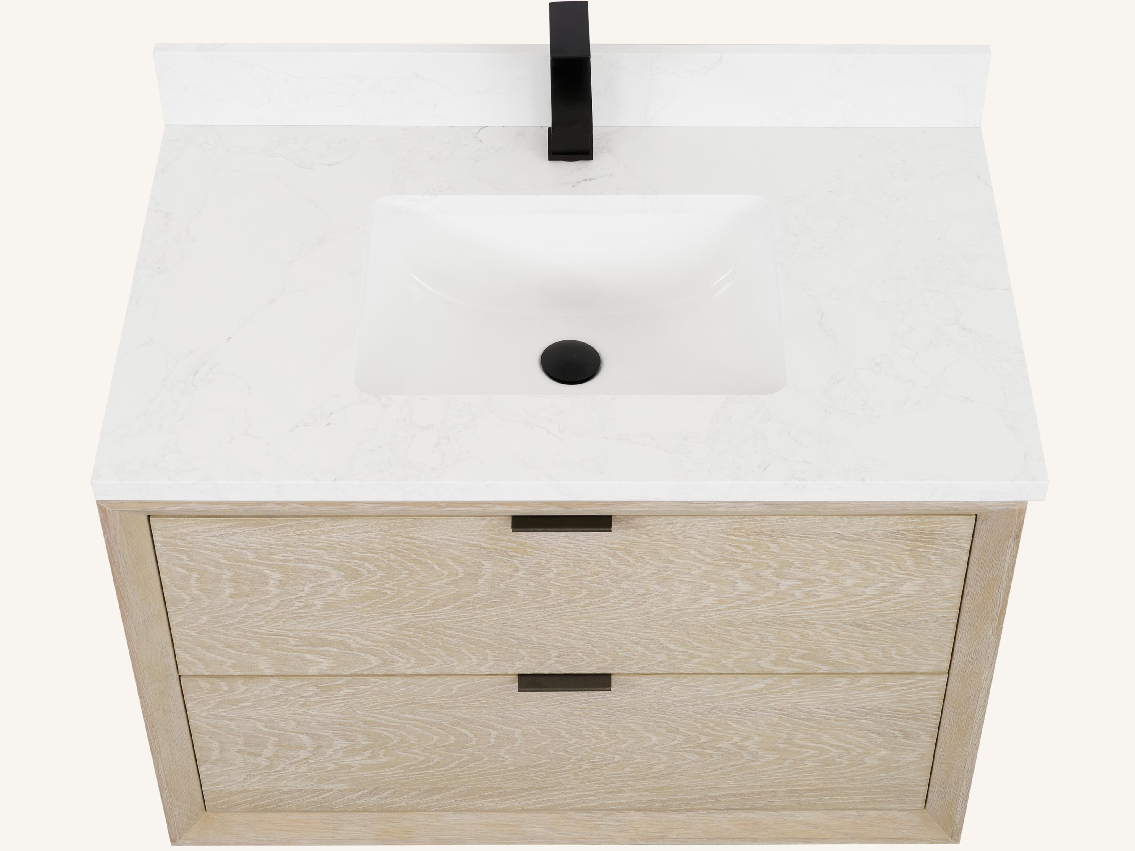 Legion Furniture Wh Series Whitewashed Oak Vanity