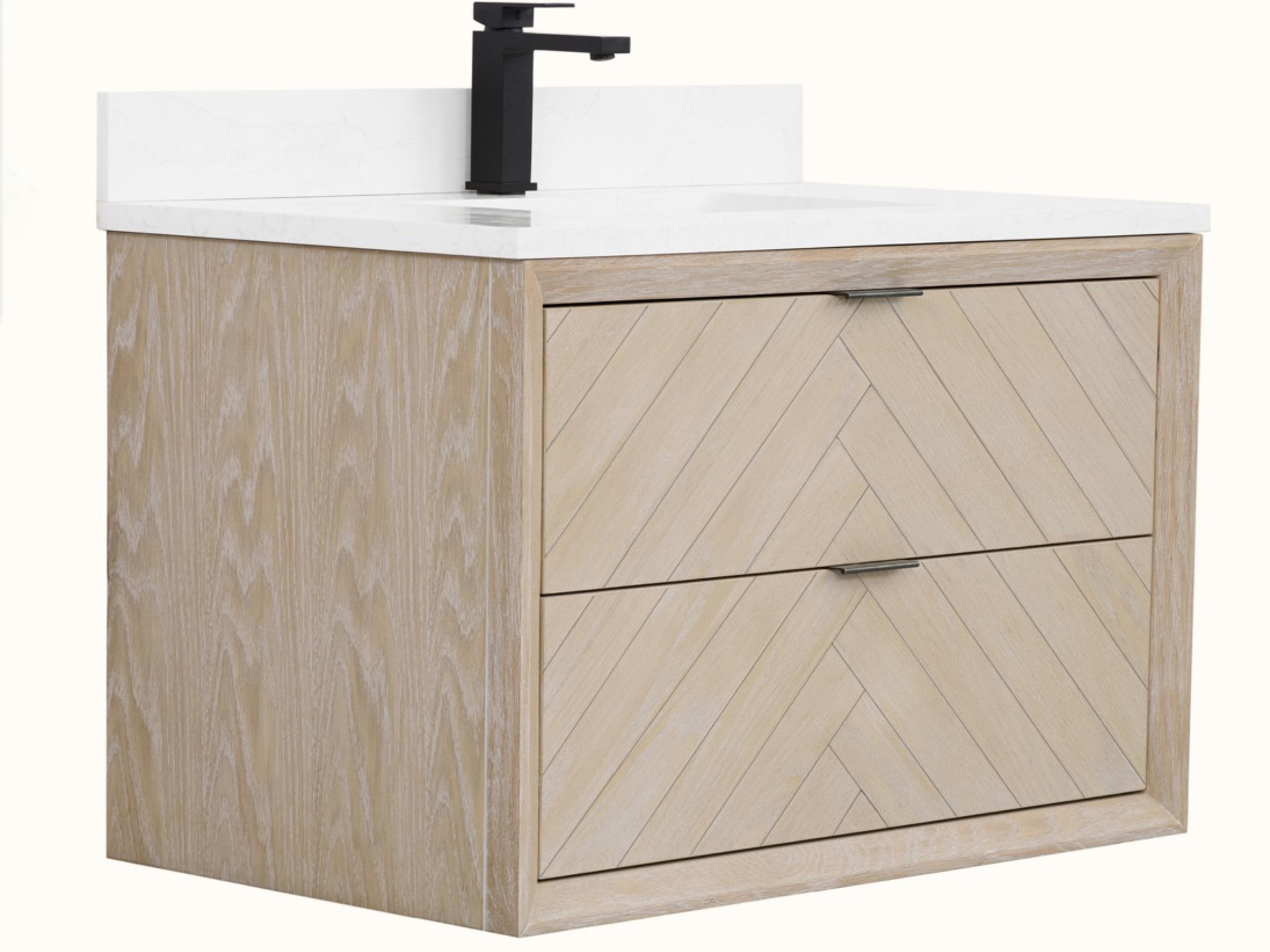 Wh Series Whitewashed Oak Vanity