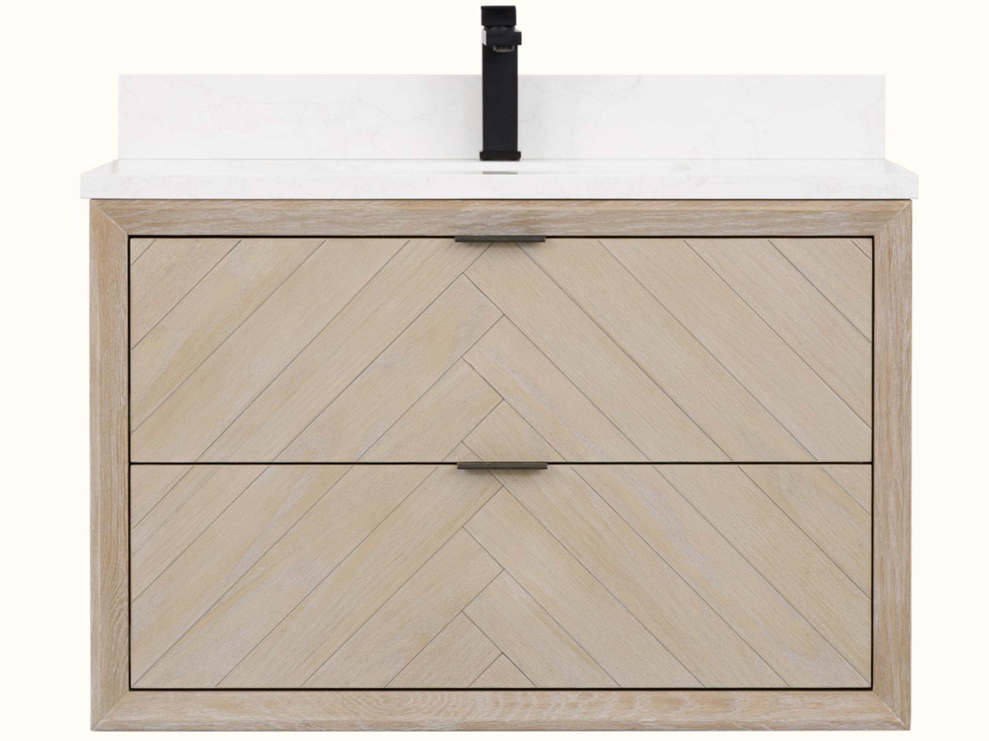 Legion Furniture Wh Series Whitewashed Oak Vanity