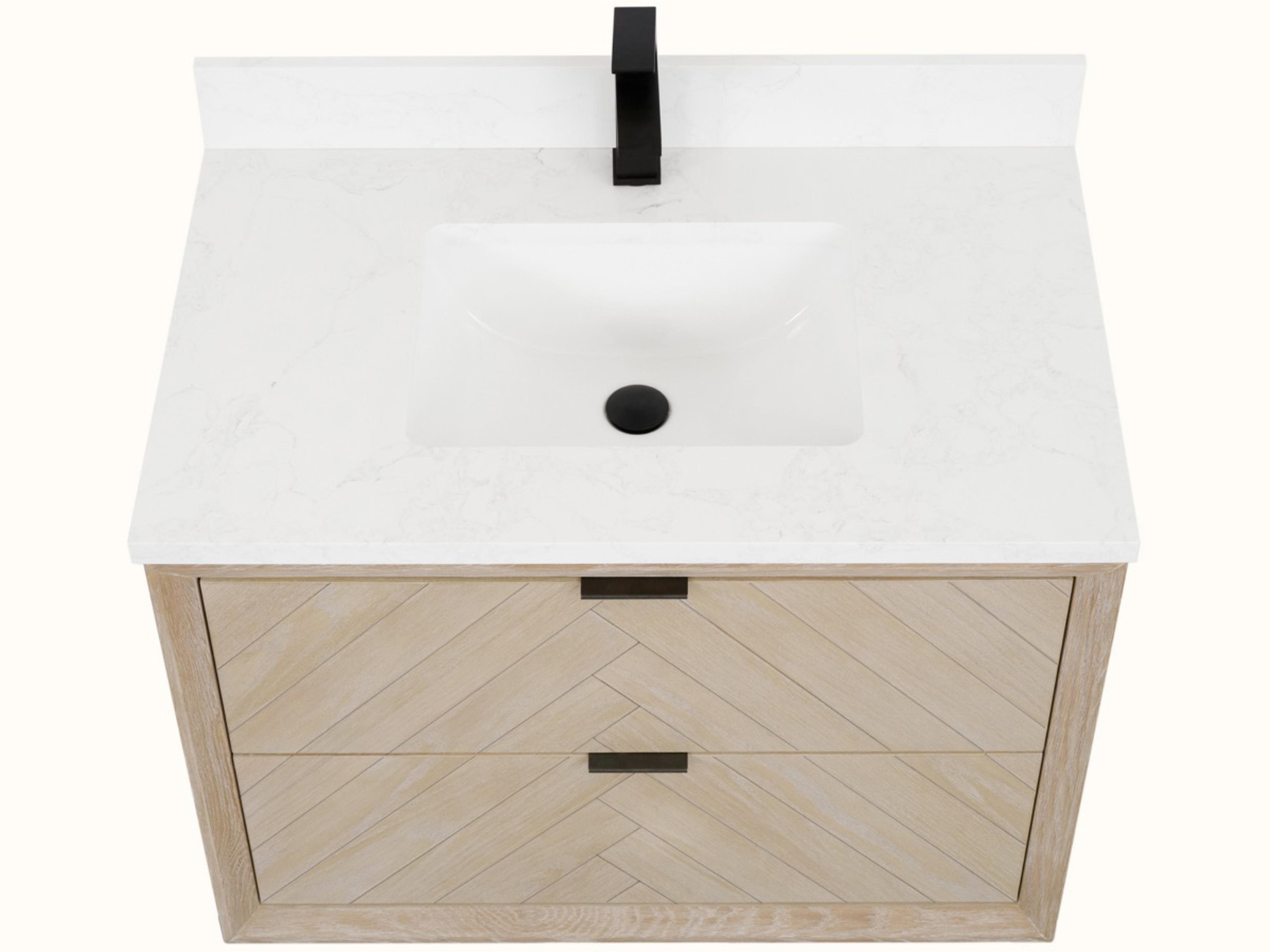 Legion Furniture Wh Series Whitewashed Oak Vanity