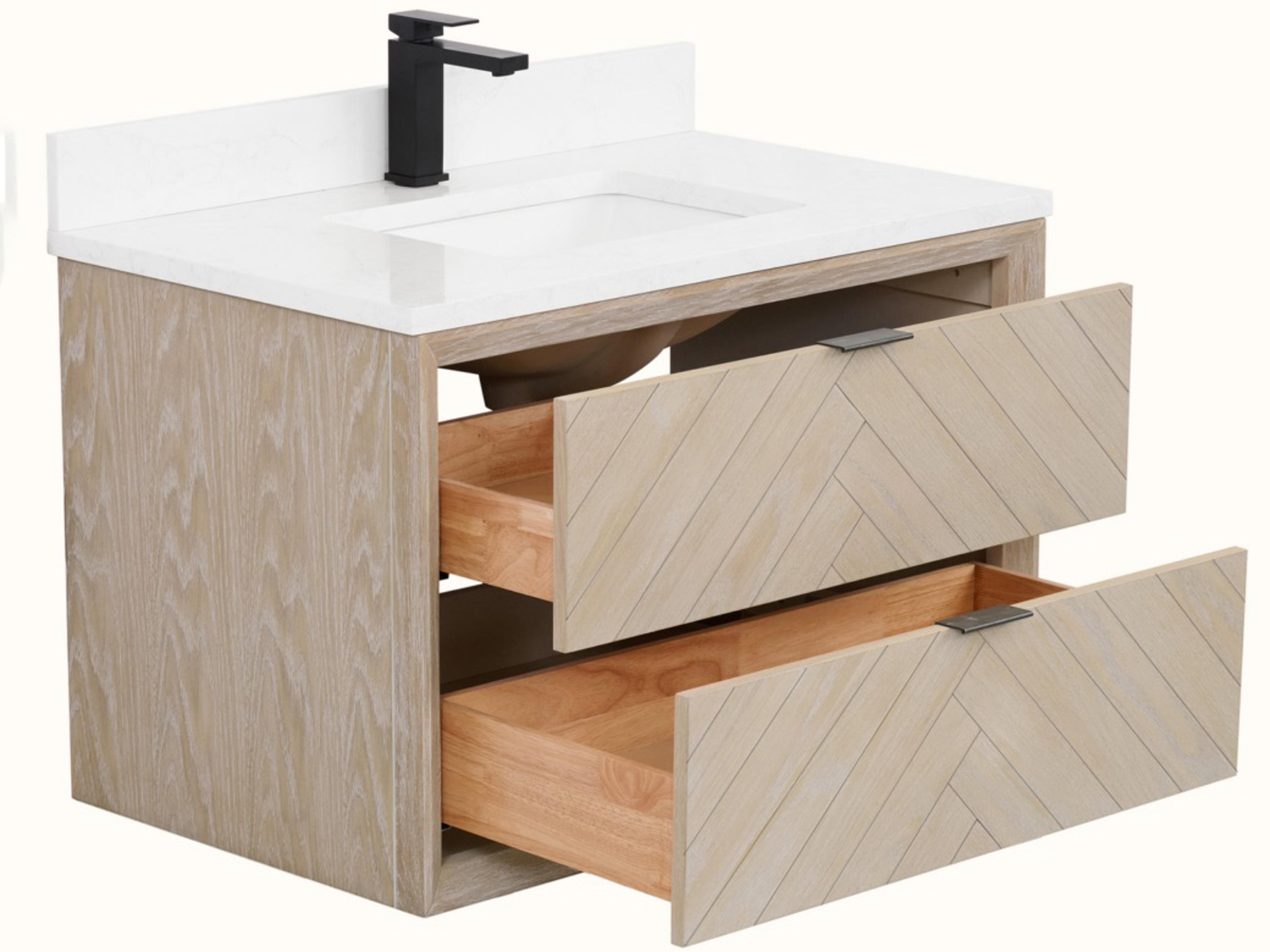 Legion Furniture Wh Series Whitewashed Oak Vanity