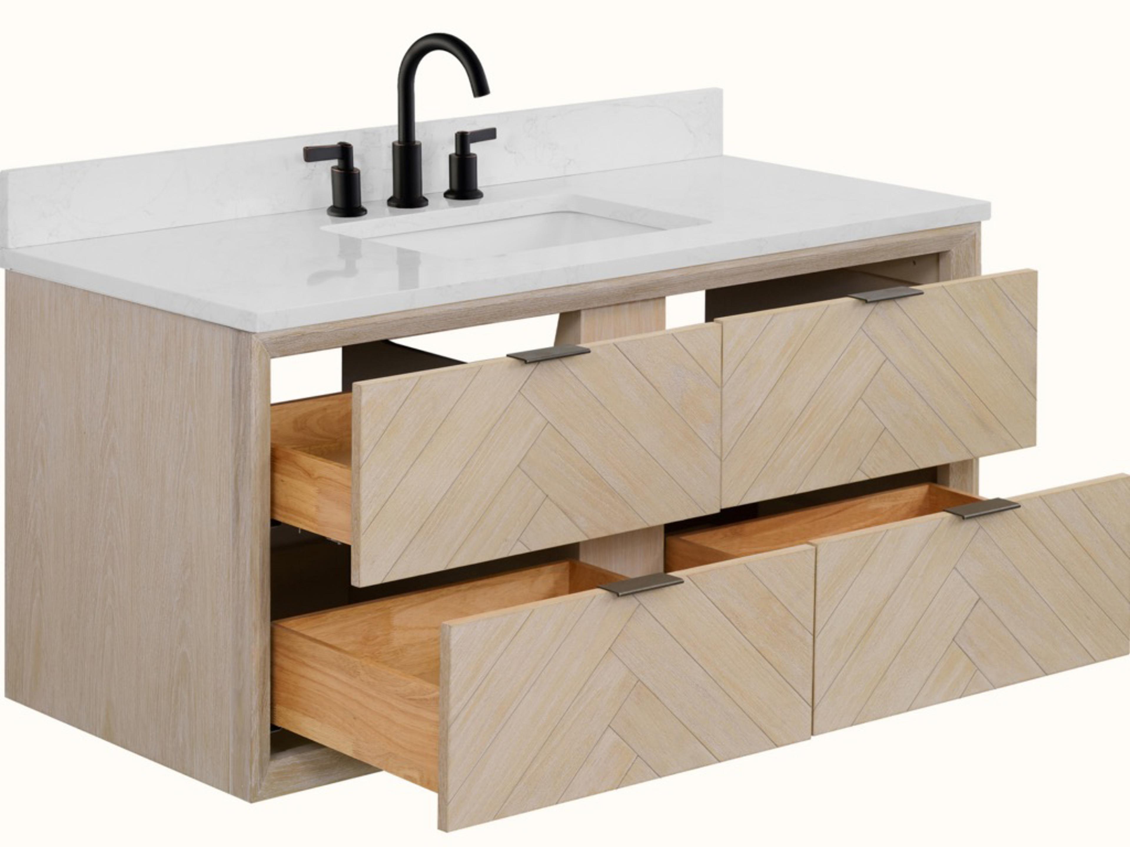 Legion Furniture Wh Series Whitewashed Oak Vanity