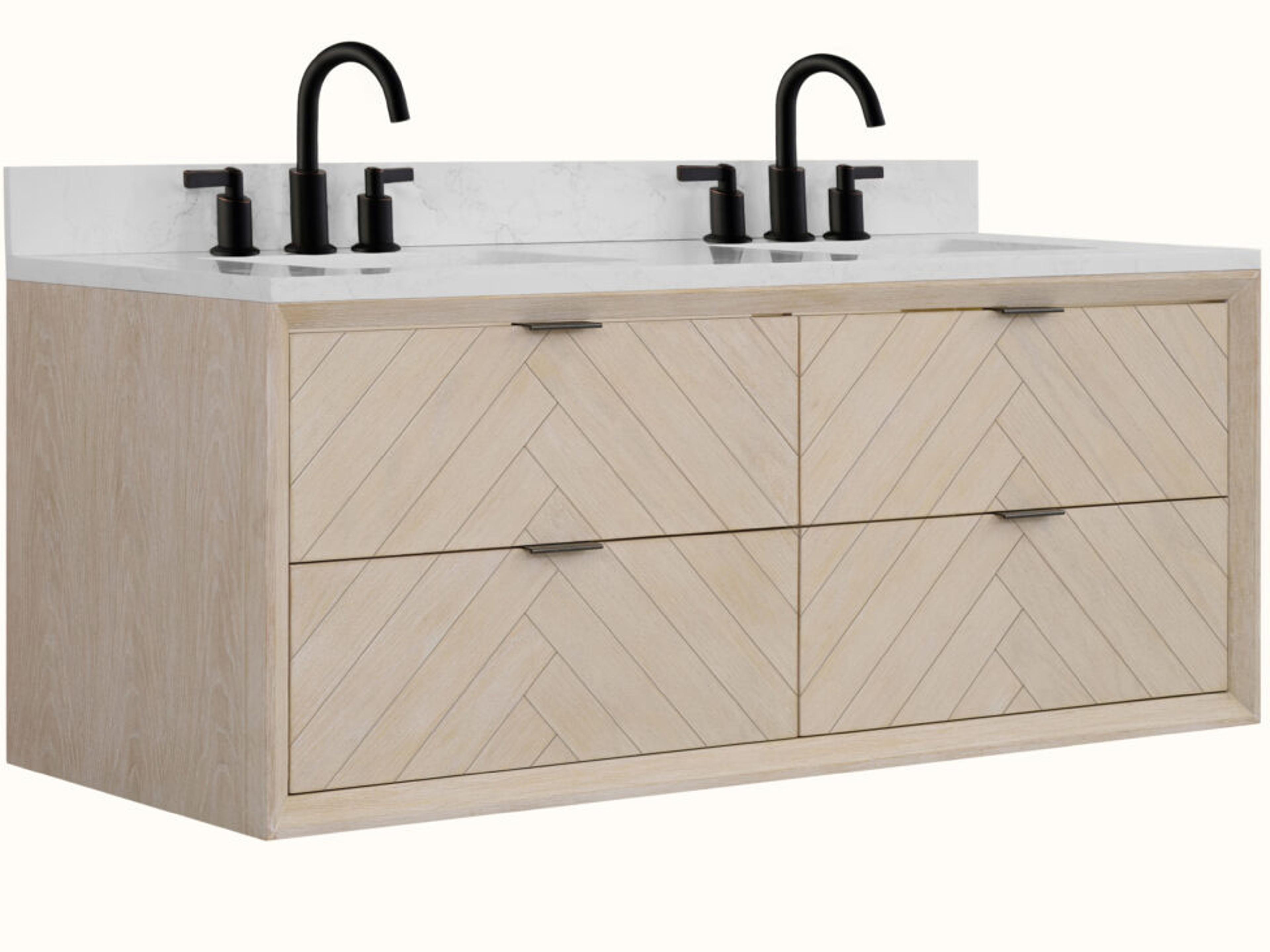 Wh Series Whitewashed Oak Vanity