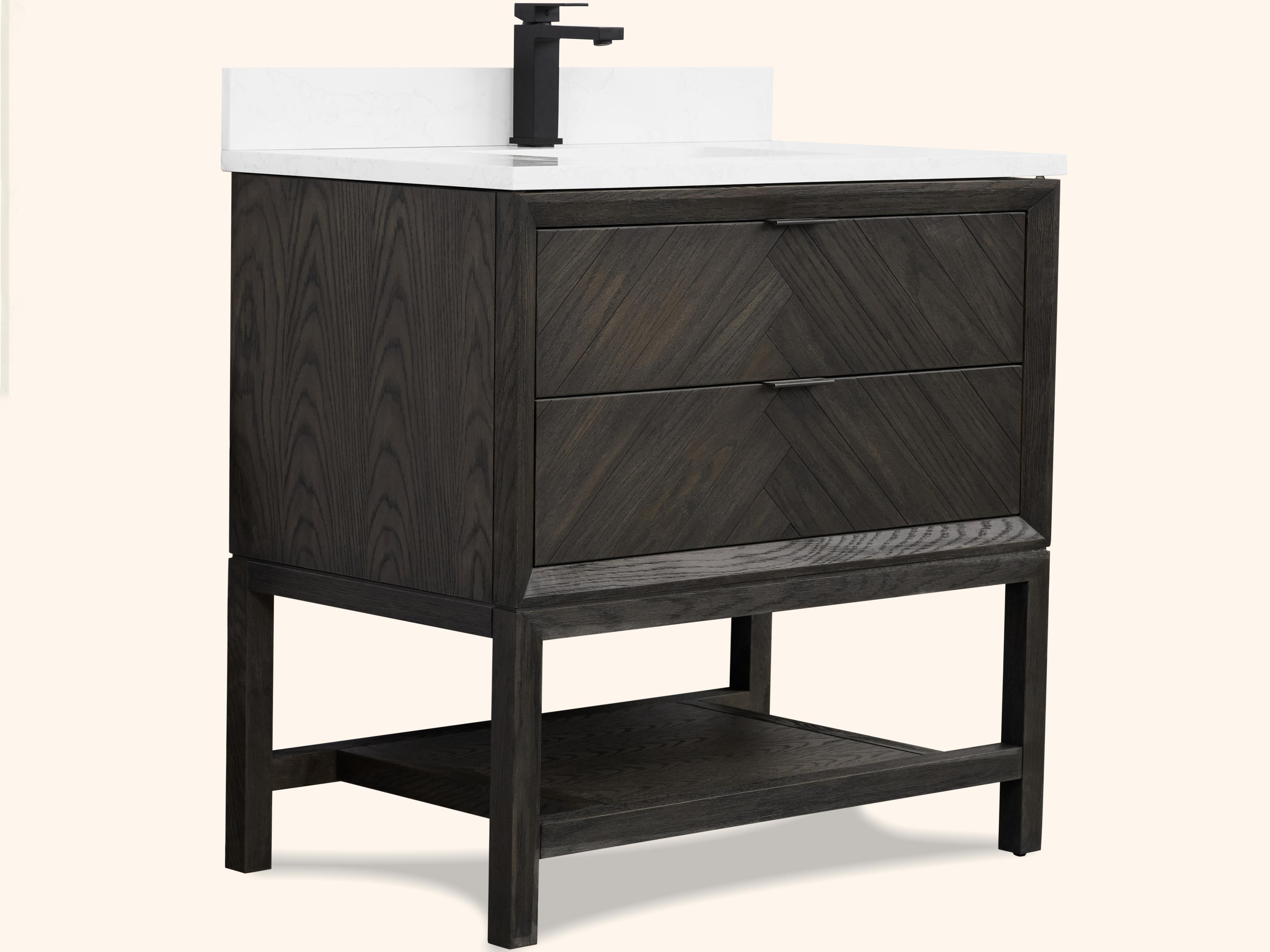 Wh Series Brown Oak Vanity