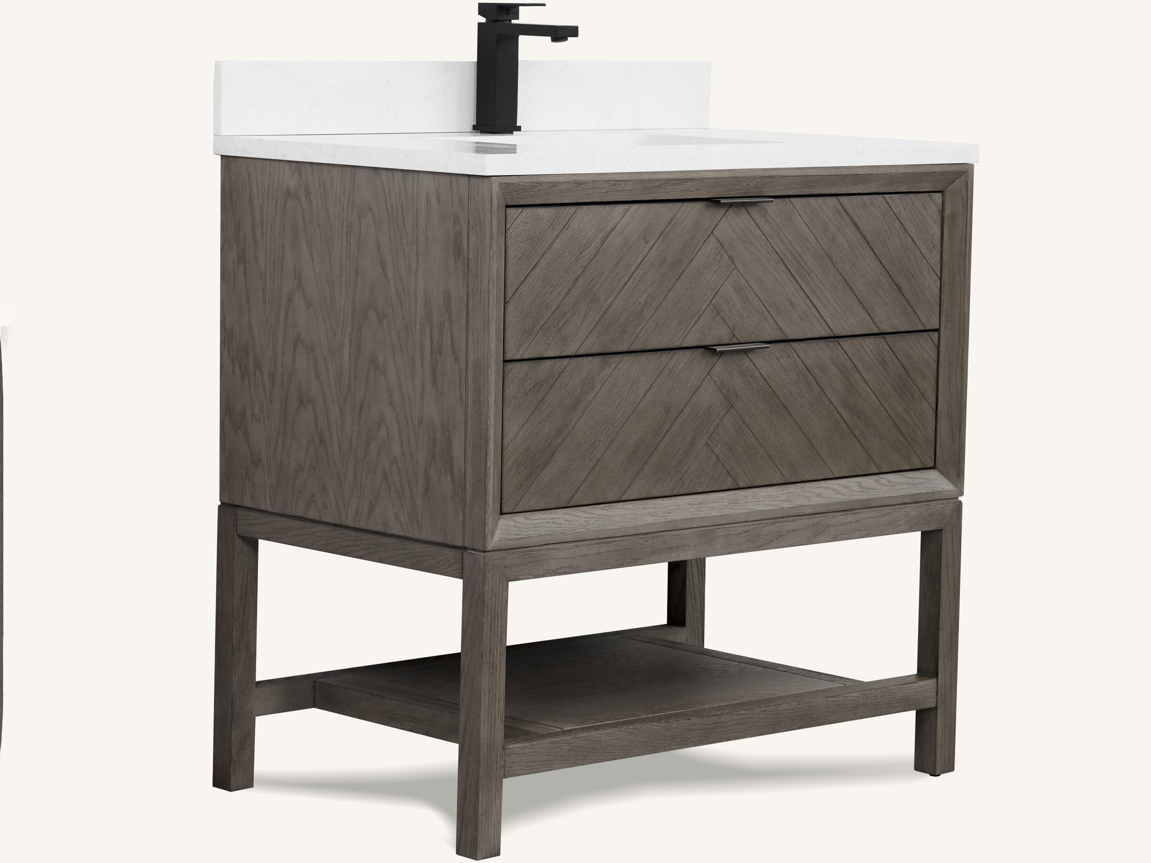 Wh Series Grey Oak Vanity