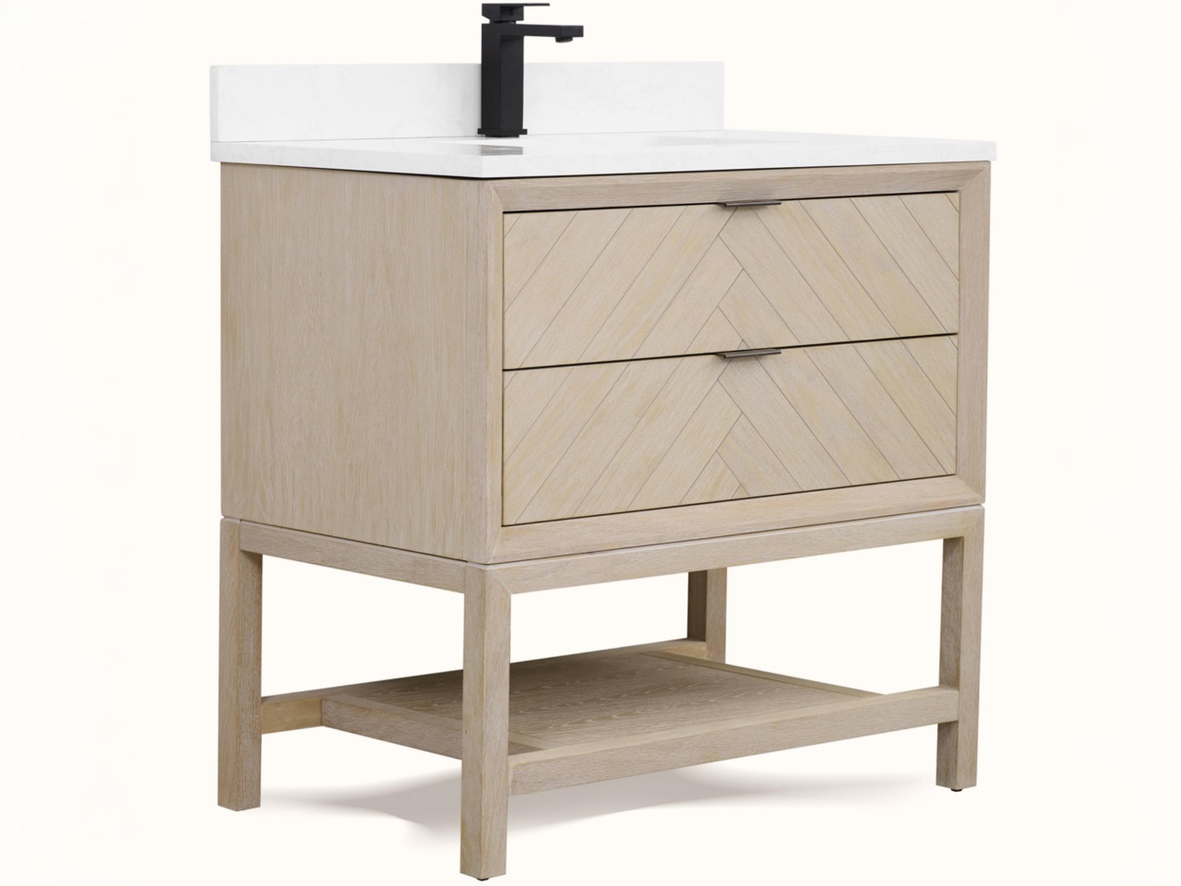 Legion Furniture Wh Series Whitewashed Oak Vanity