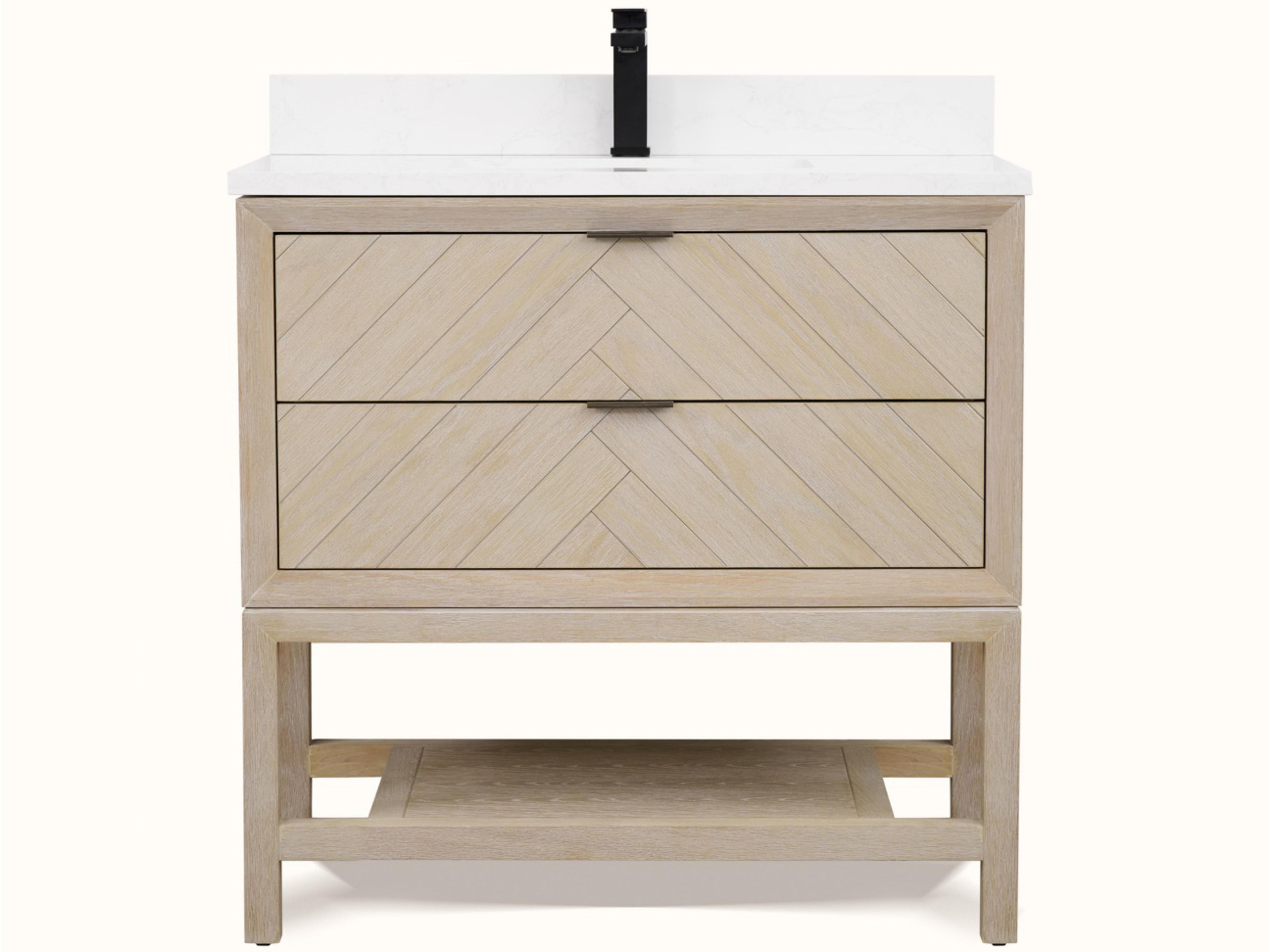 Legion Furniture Wh Series Whitewashed Oak Vanity