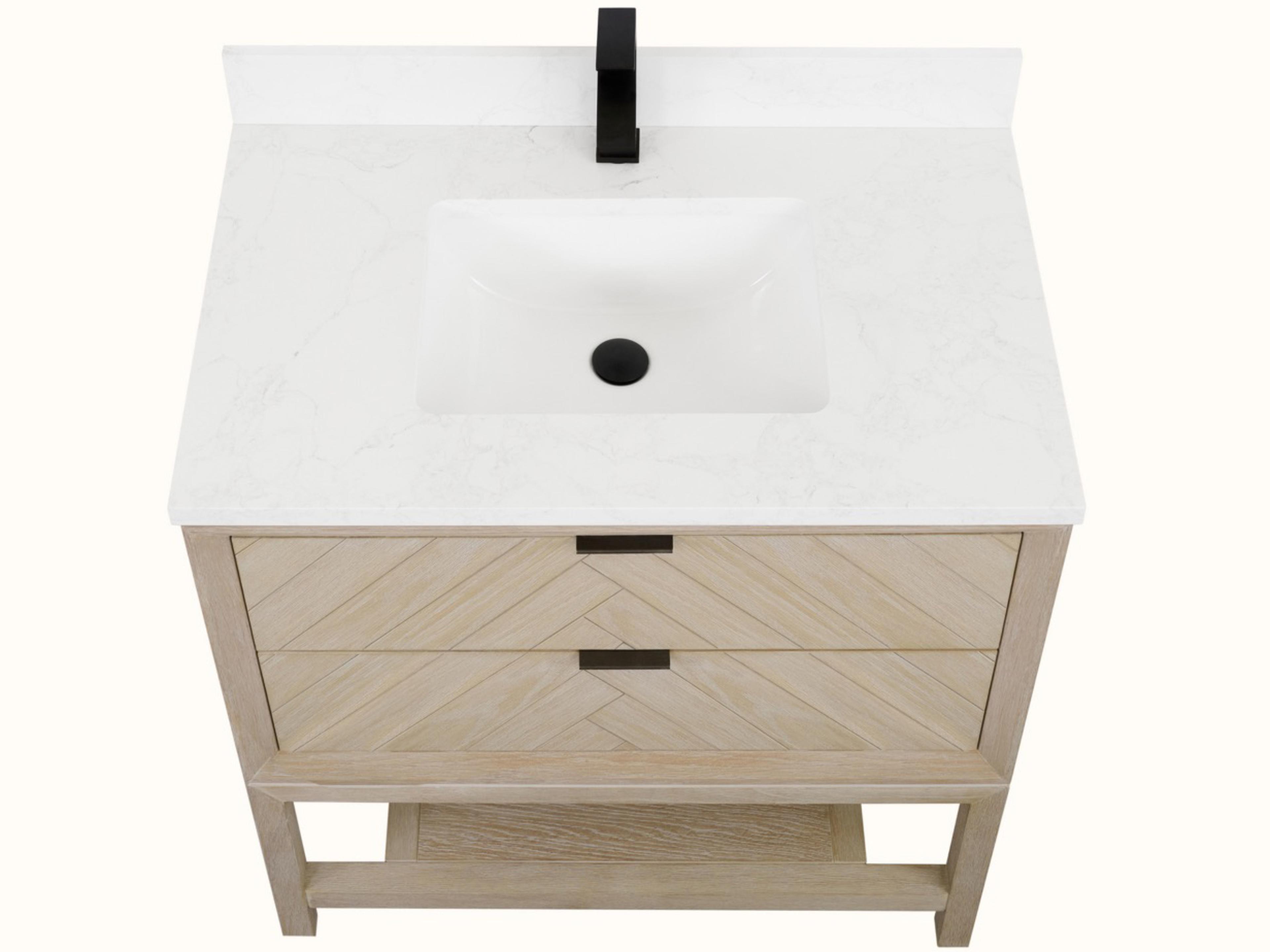 Legion Furniture Wh Series Whitewashed Oak Vanity