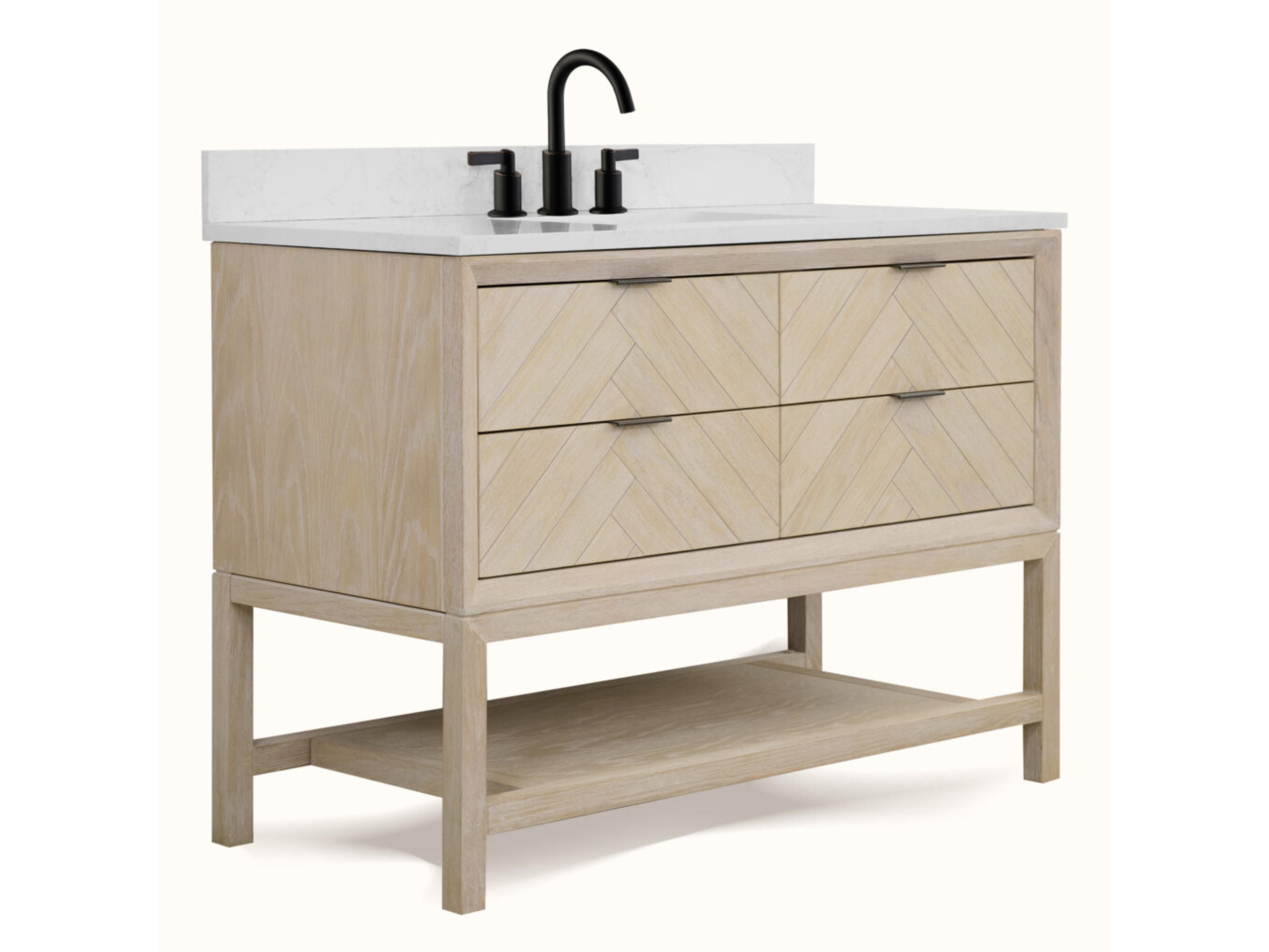 Wh Series Whitewashed Oak Vanity