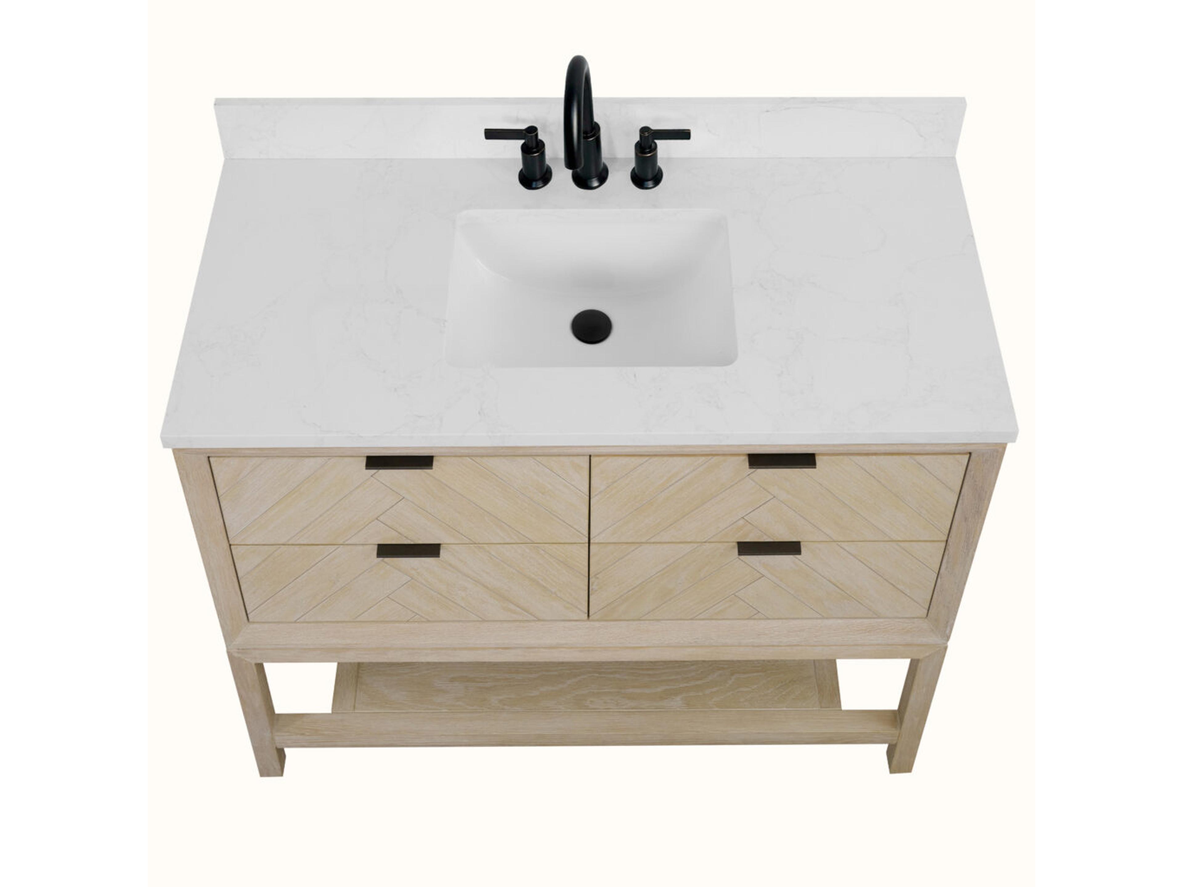 Legion Furniture Wh Series Whitewashed Oak Vanity