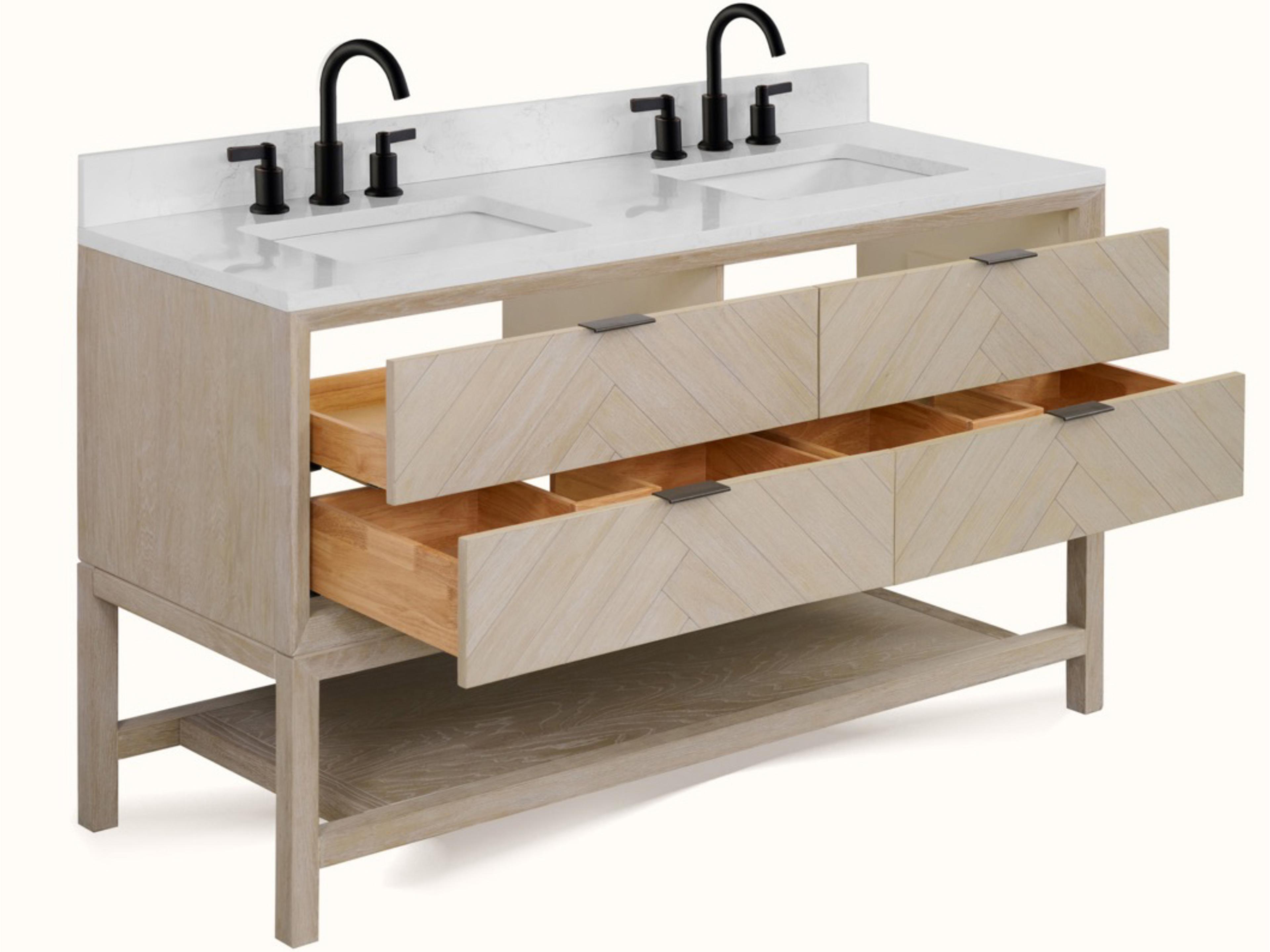 Legion Furniture Wh Series Whitewashed Oak Vanity