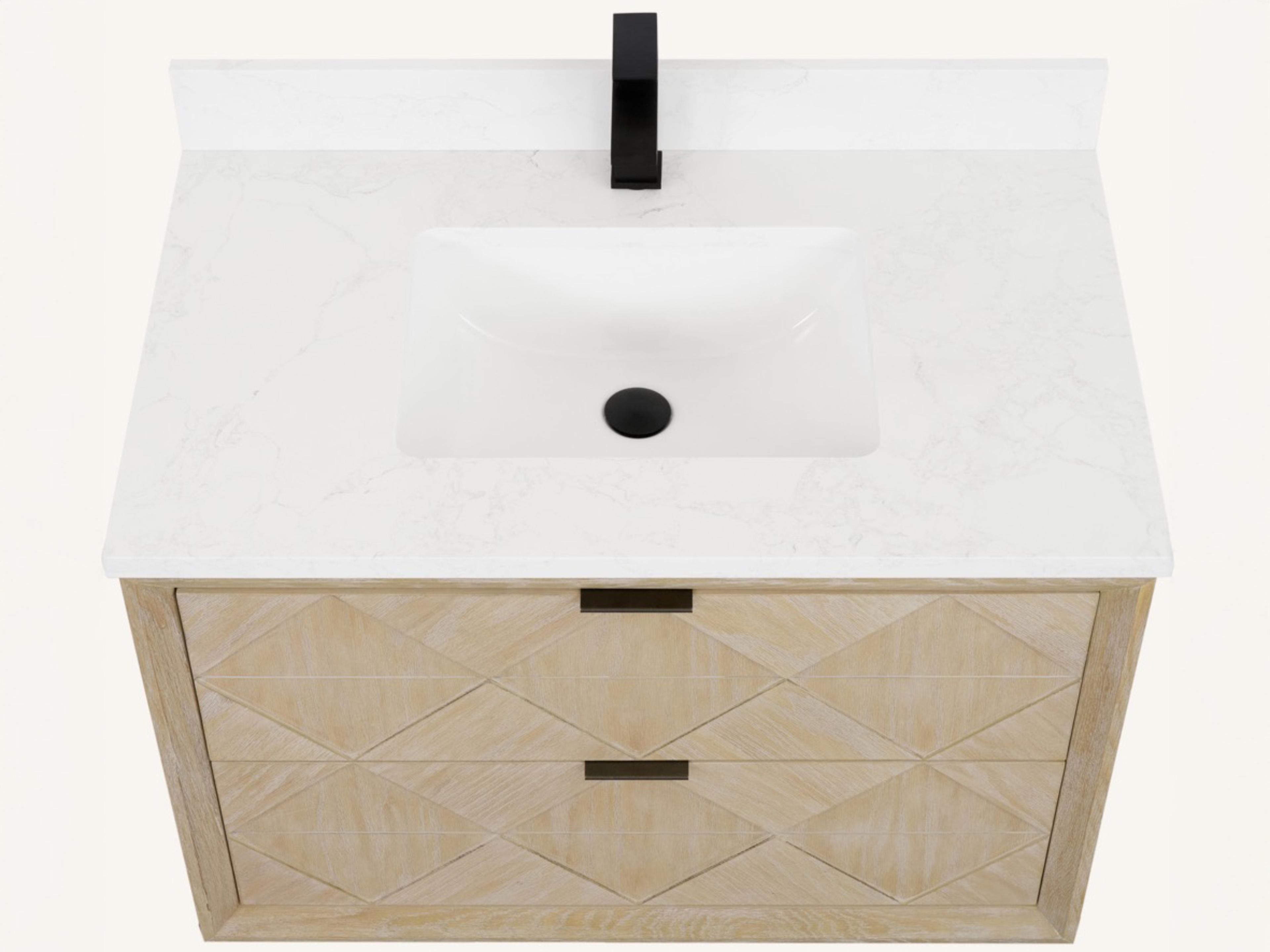 Legion Furniture Wh Series Whitewashed Oak Vanity
