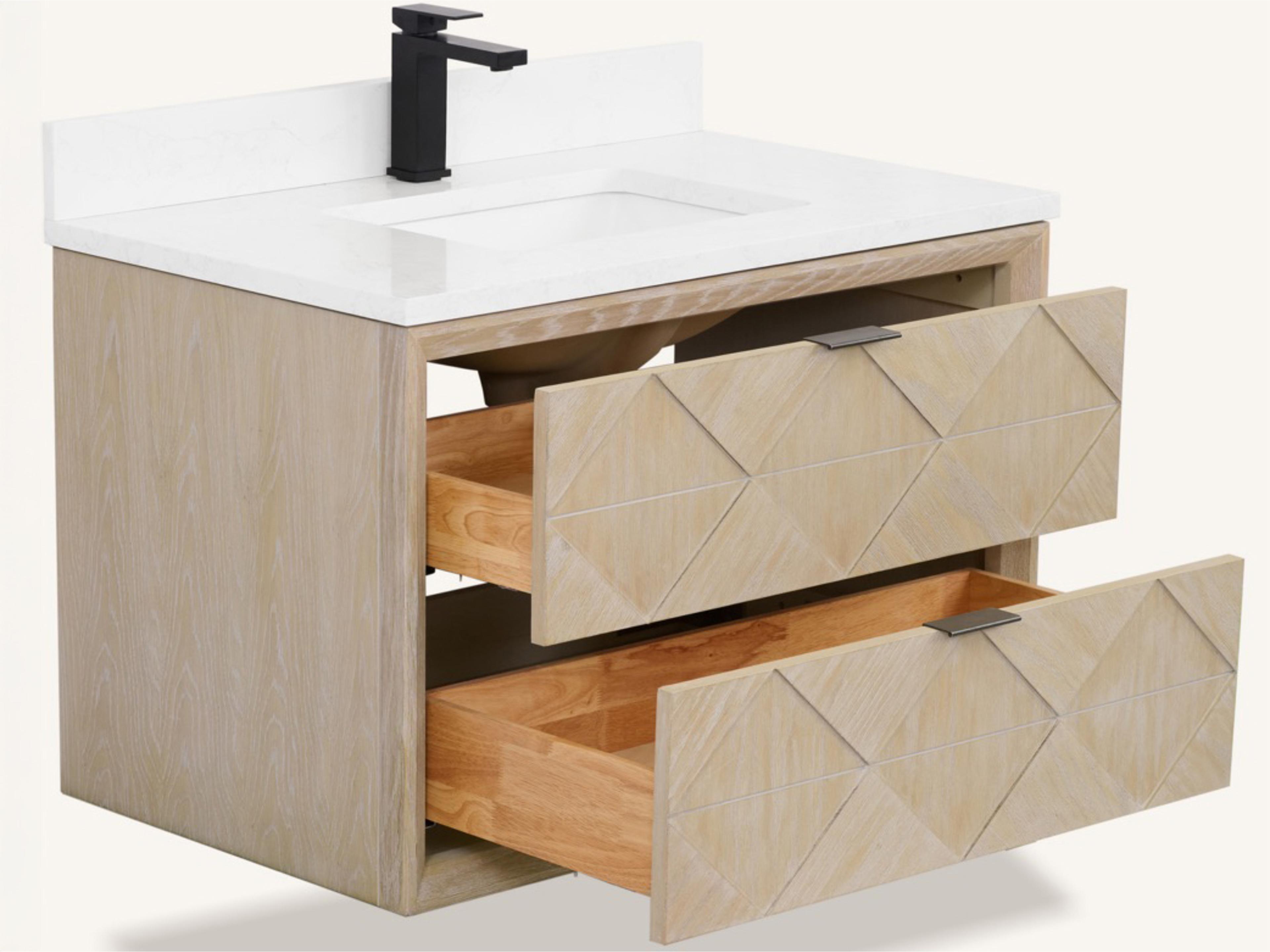 Legion Furniture Wh Series Whitewashed Oak Vanity