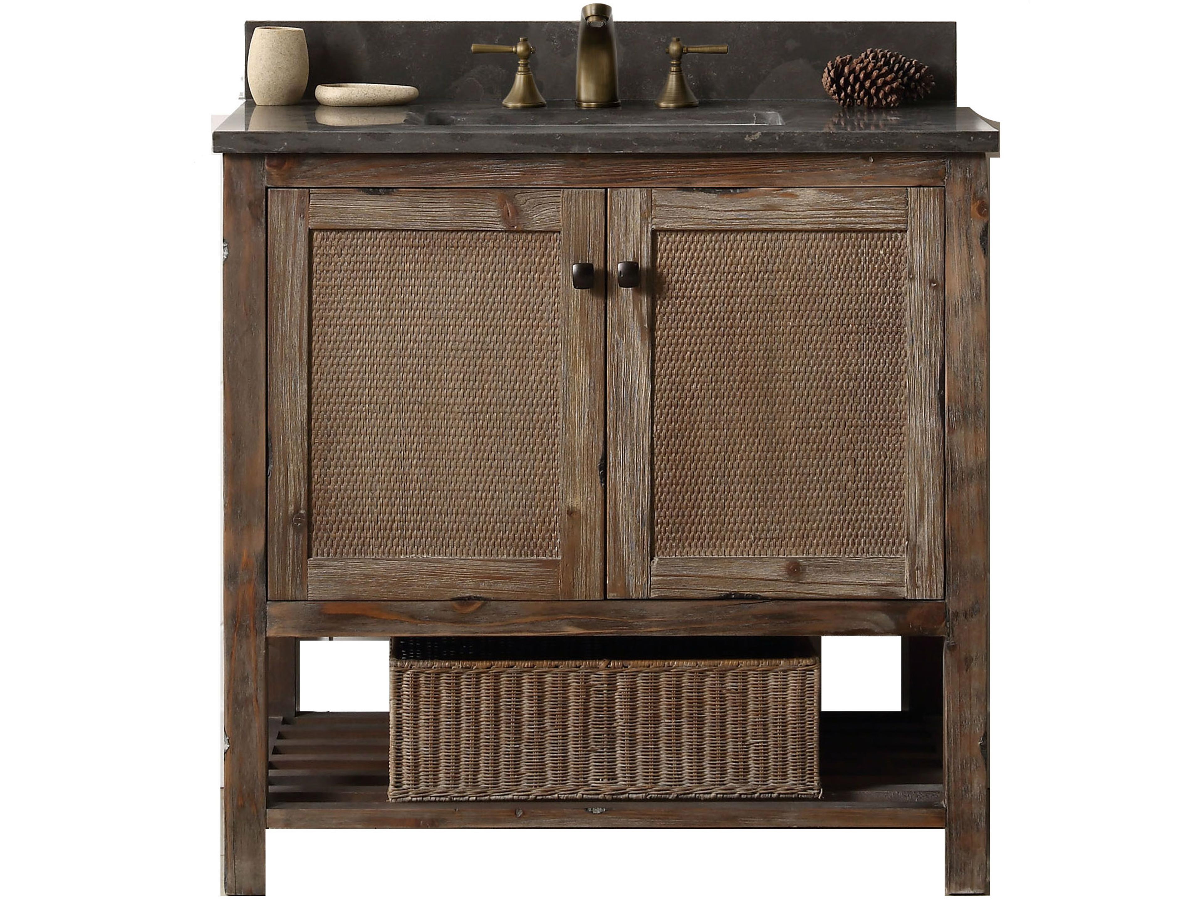 Wh Series Brown Vanity With Moon Stone Top