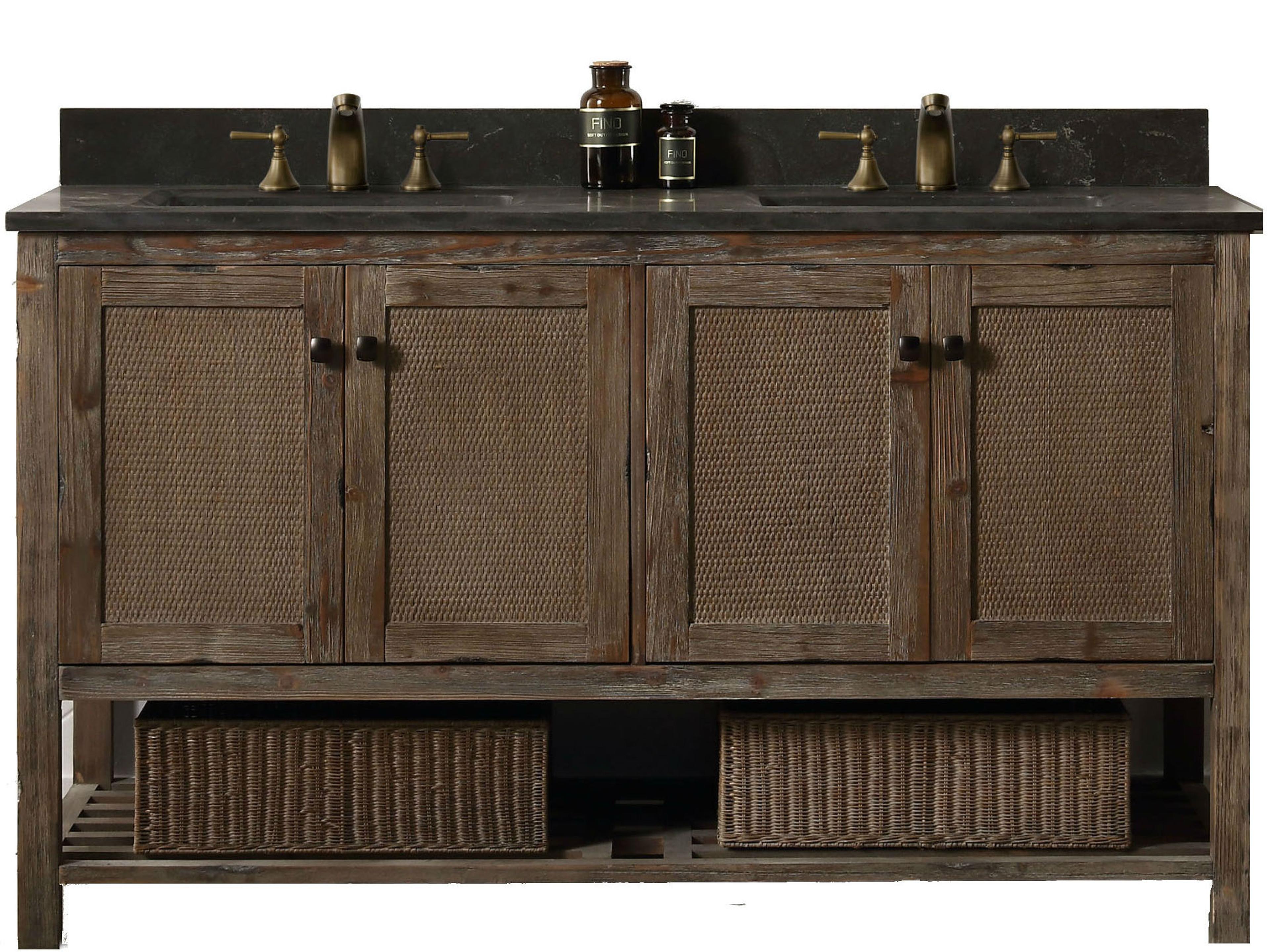 Wh Series Brown Vanity With Moon Stone Top