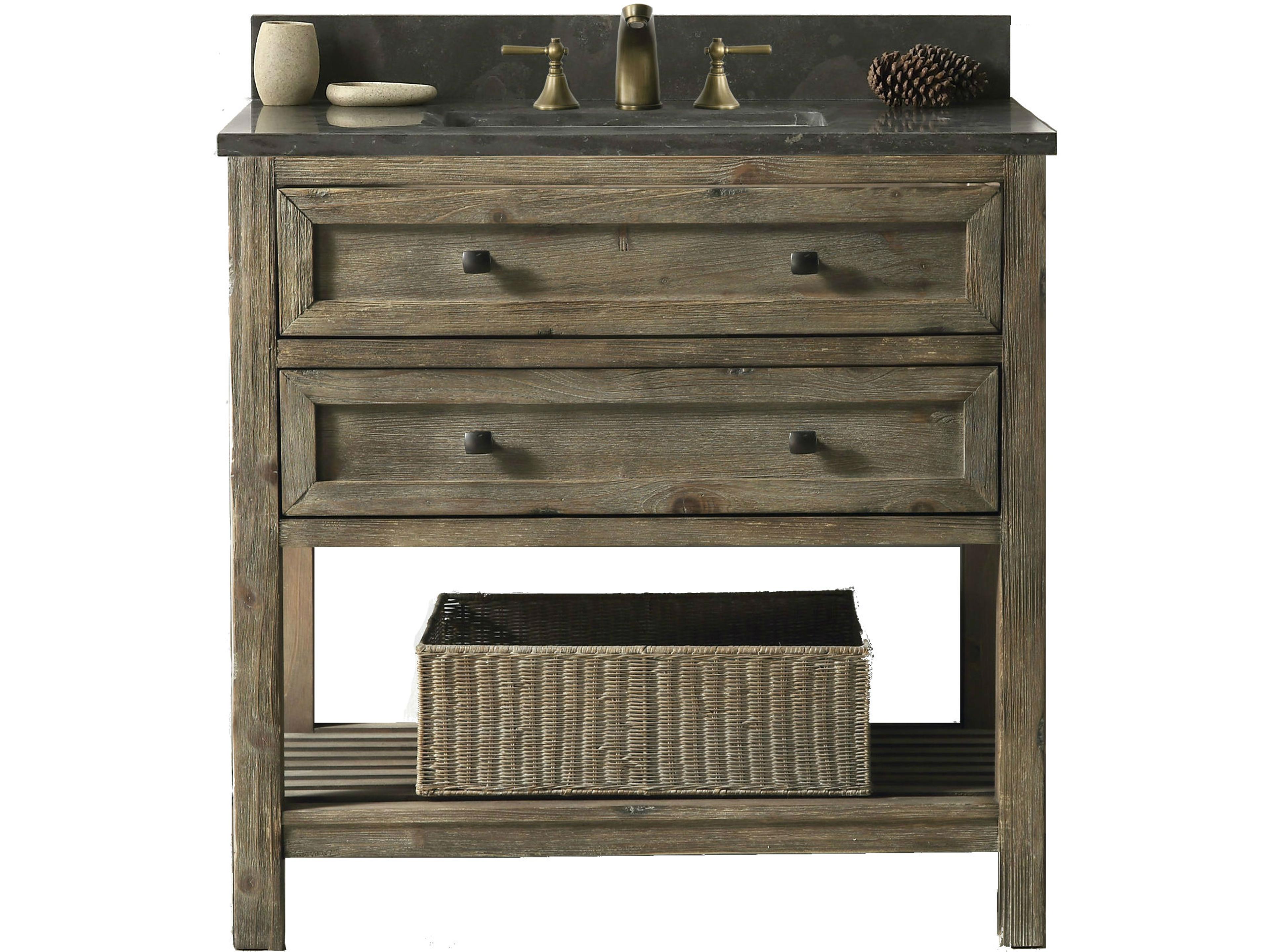 Wh Series Brown Vanity With Moon Stone Top